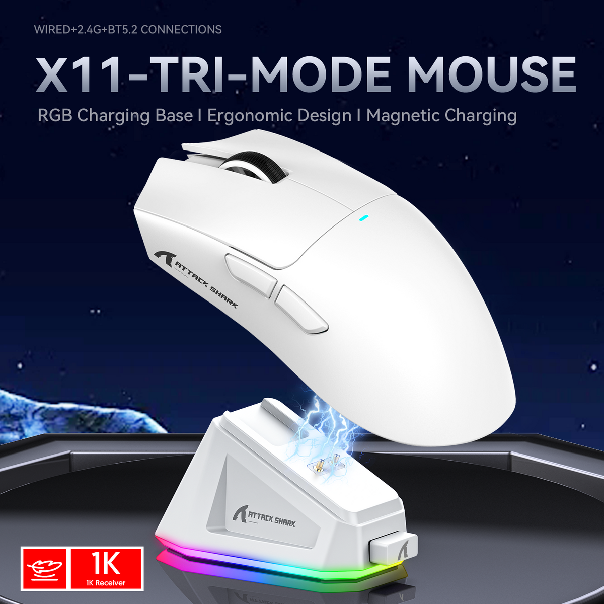 Attack Shark X11 Wireless Gaming Mouse | 22,000 DPI | Magnetic Charging ...