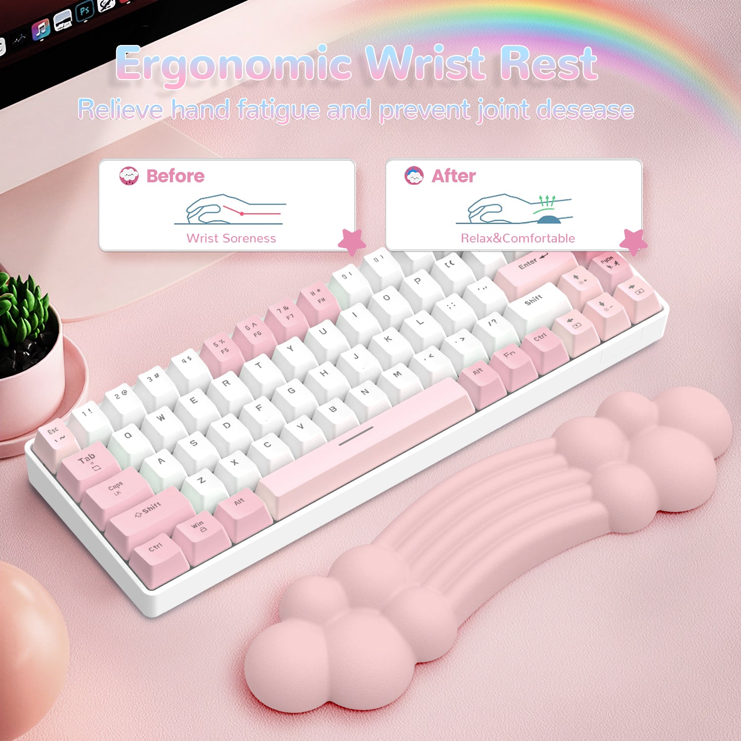 ATTACK SHARK X MAMBASNAKE Rainbow Cloud-Tastatur-Handgelenksauflage 