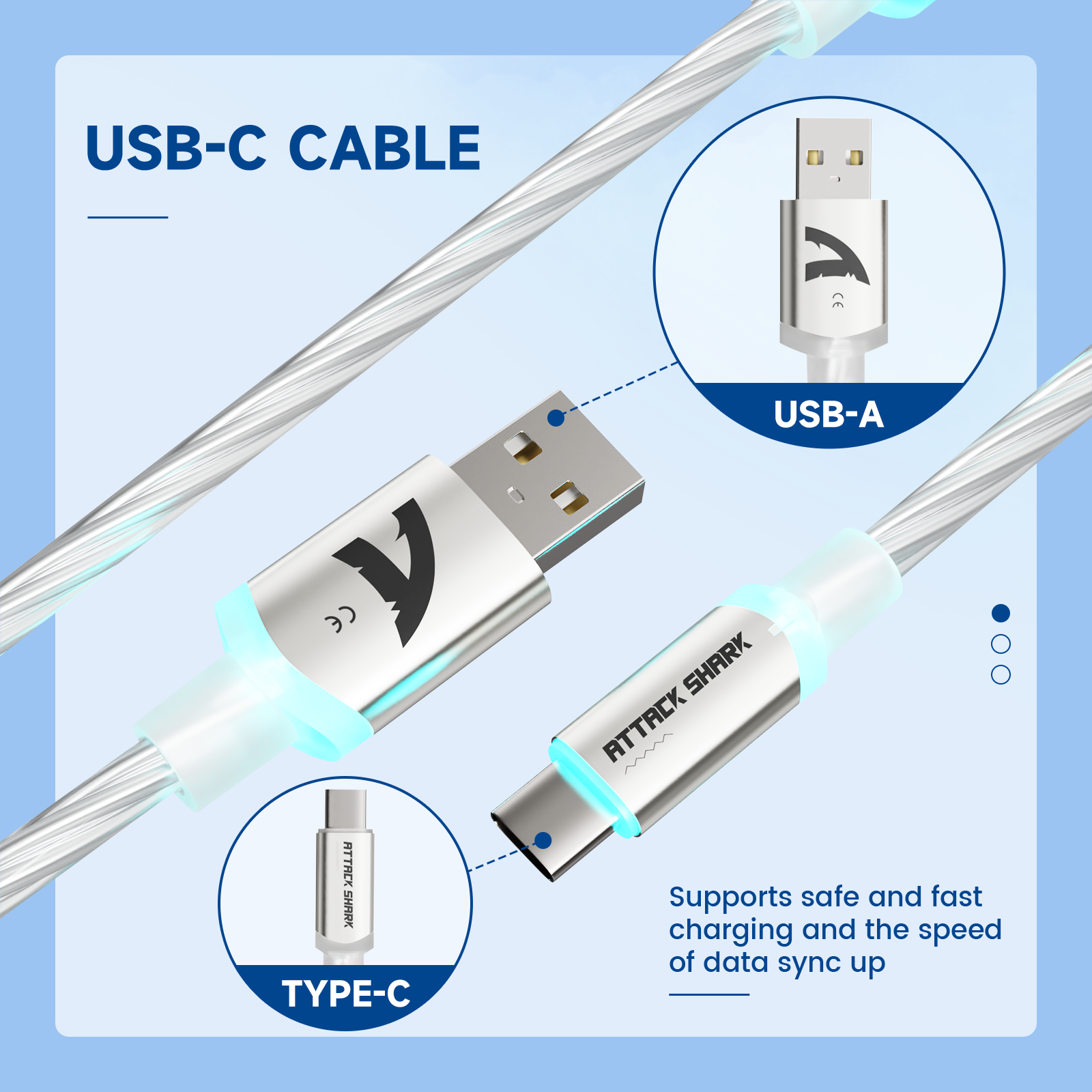 ATTACK SHARK C01Ultra Custom Aviator Cable for 8KHz Magnetic Keyboard