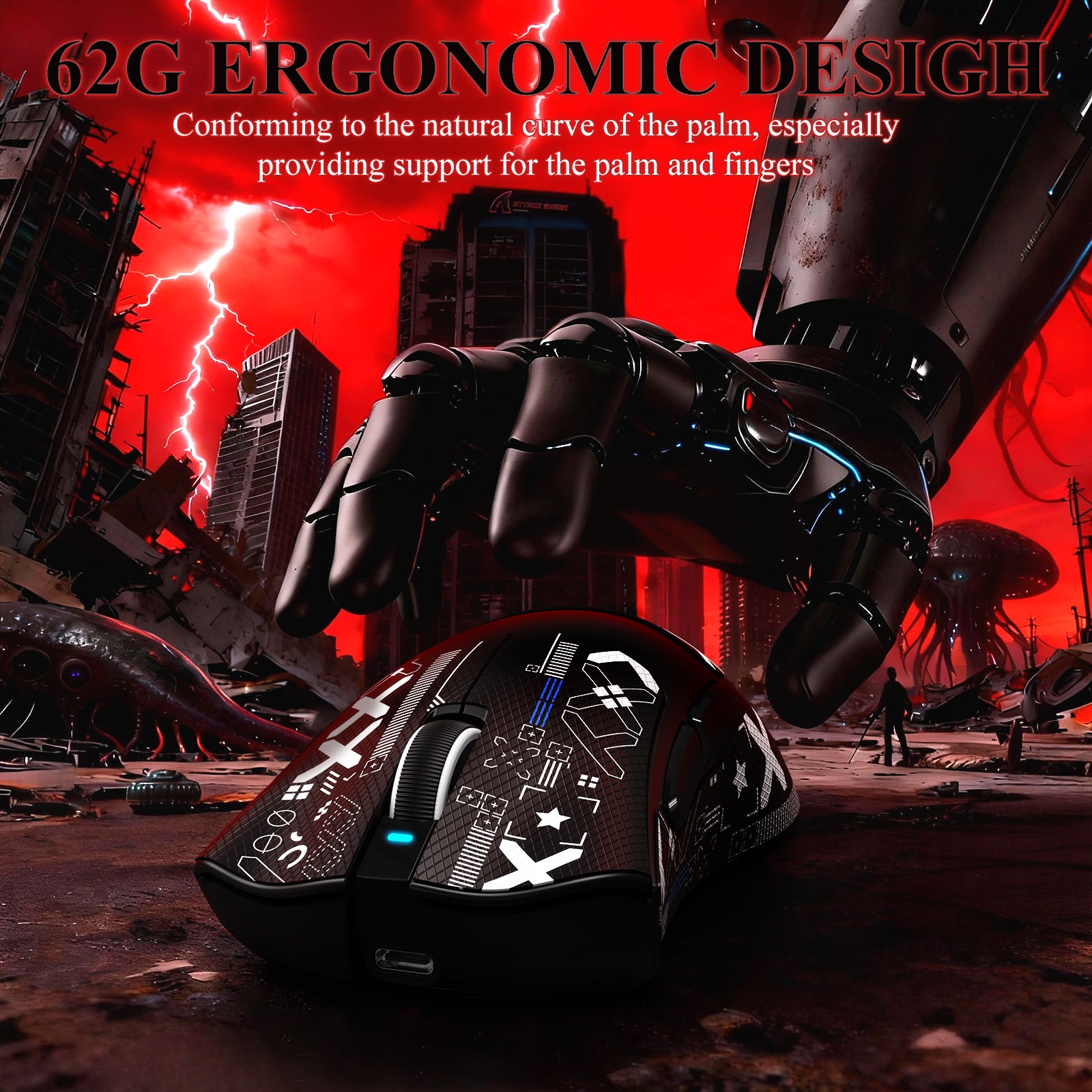 ATTACK SHARK V3PRO Ultraleichte Tri-Mode-Gaming-Maus mit Ladestation