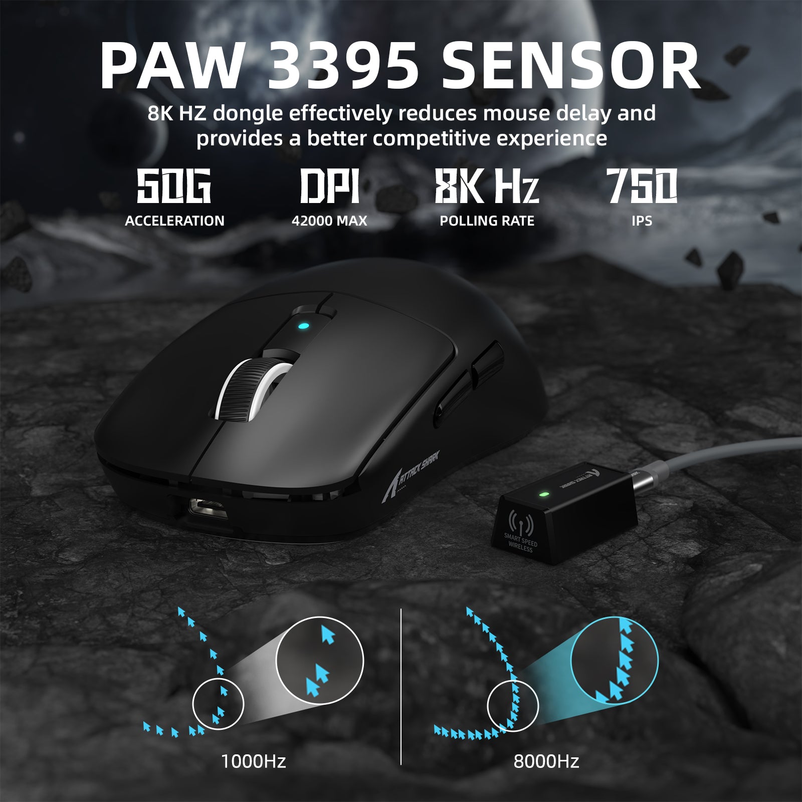 ATTACK SHARK R6PRO LIGHTSPEED Kabellose Gaming-Maus 