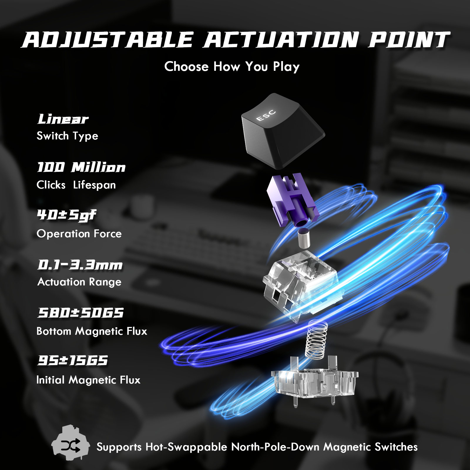 ATTACK SHARK R85 HE Rapid Trigger-Tastatur mit Magnetschalter und benutzerdefinierter Leuchtbox