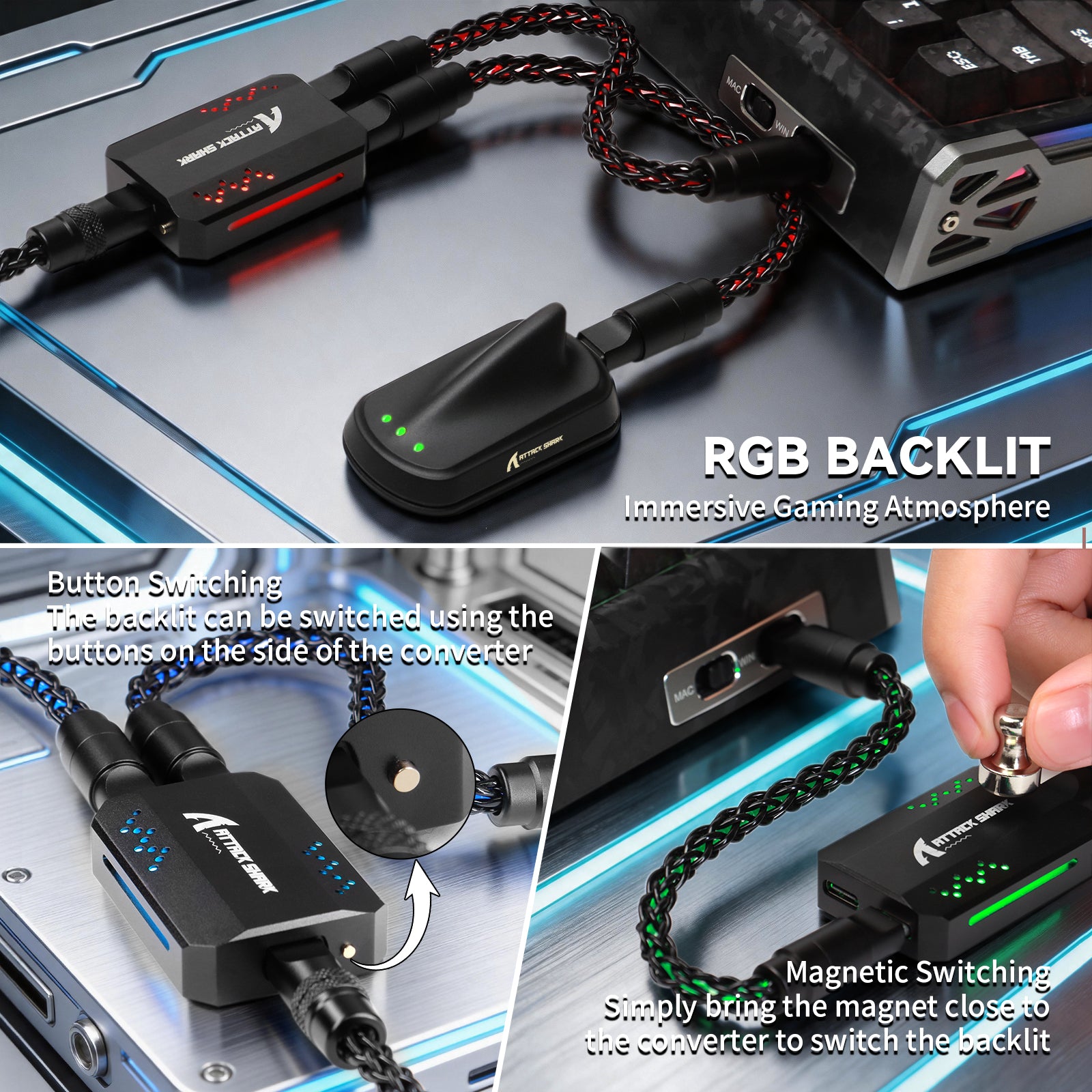 ATTACK SHARK C07 PRO 2-in-1 Type-C-Kabel für 8KHz Gaming-Tastatur/Maus