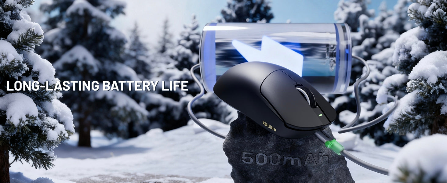 ATTACK SHARK X8 Ultra 8KHz Kabellose Gaming-Maus mit C06 Ultra Kabel