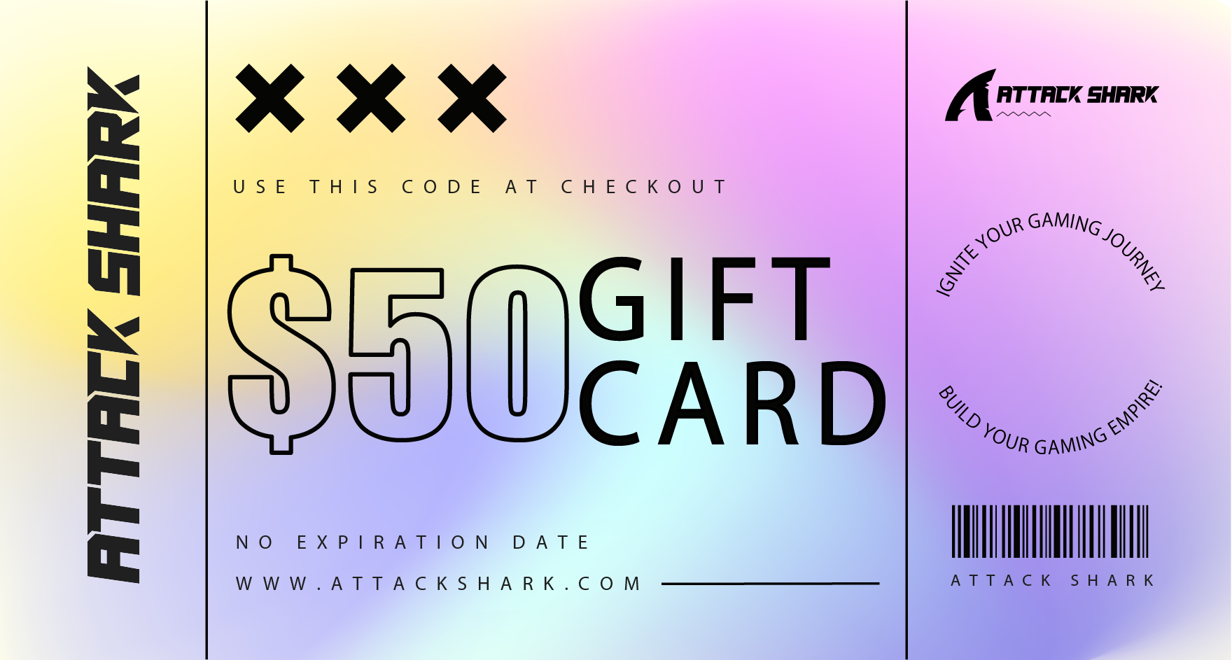 $50 Attack Shark gift card with no expiration code for online checkout