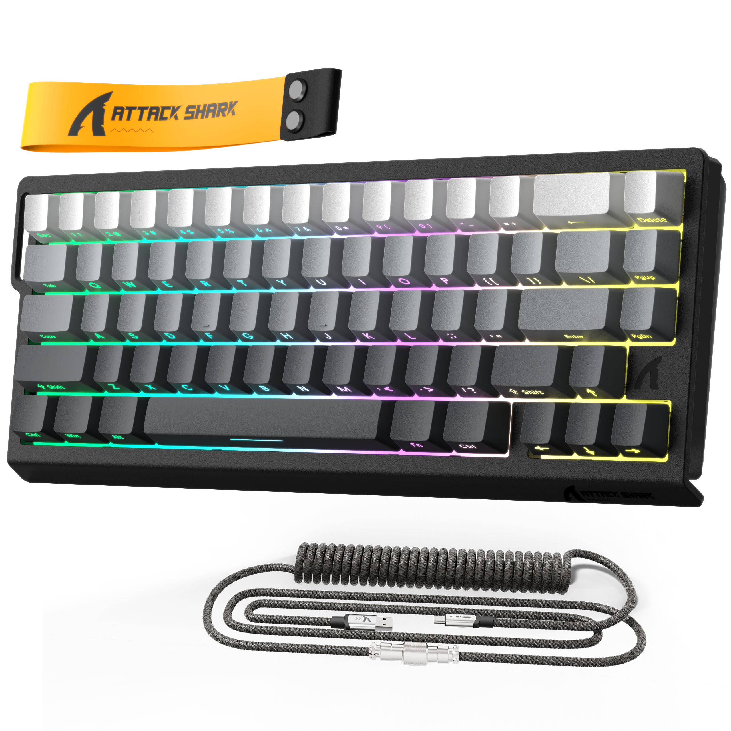 ATTACK SHARK X68 HE Rapid Trigger-Tastatur mit Magnetschalter und C01PRO-Spiralkabel