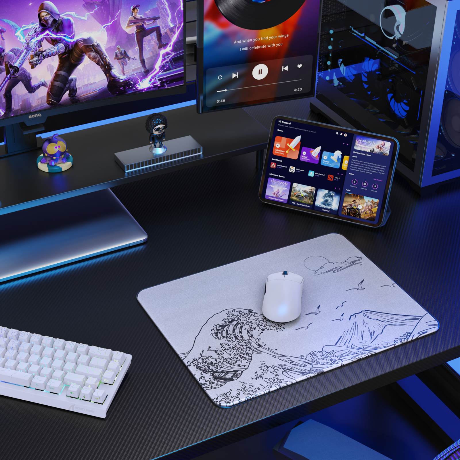 ATTACK SHARK CM05 Gehärtete Glas Gaming-Mausmatte