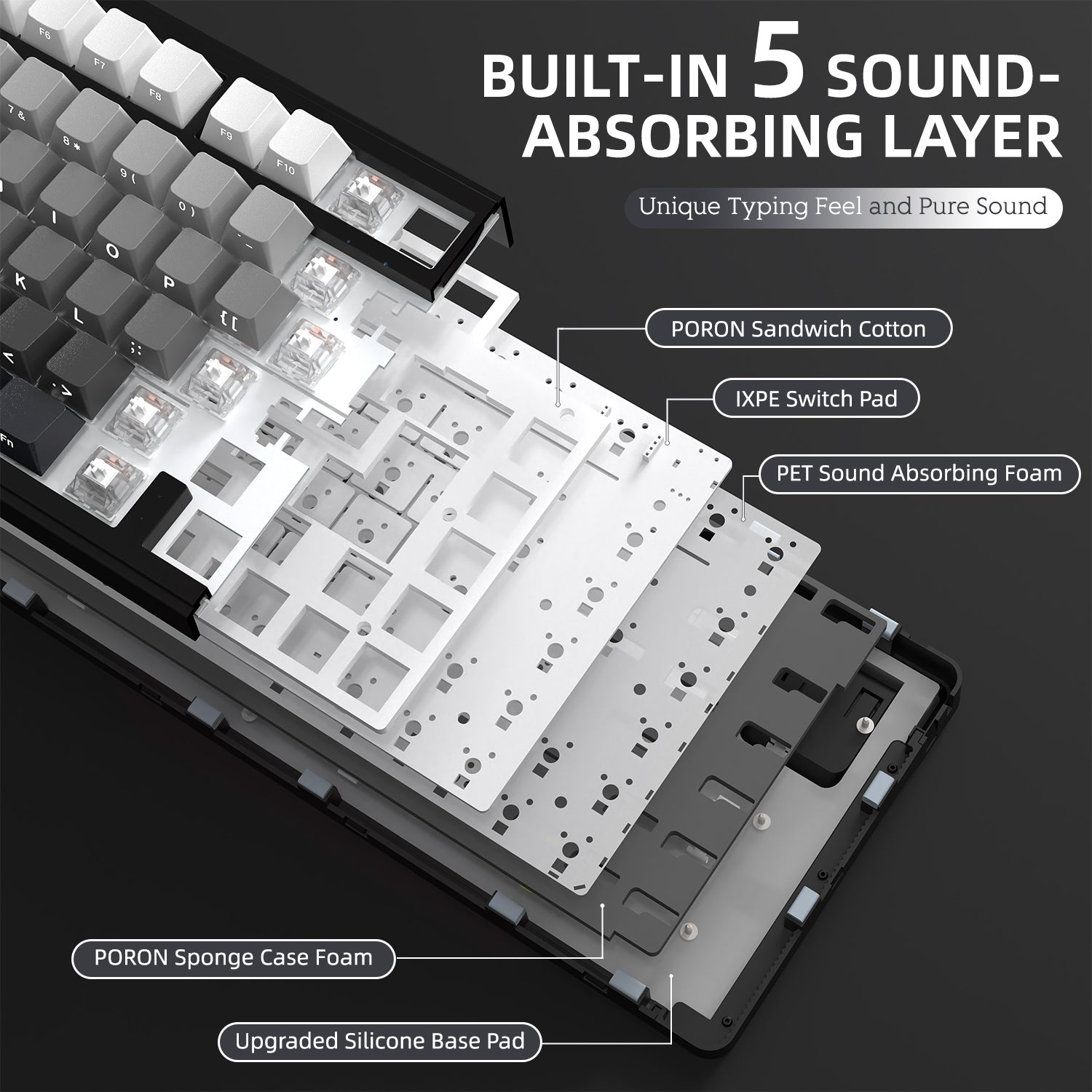 ATTACK SHARK X85 Kabellose mechanische Tastatur 