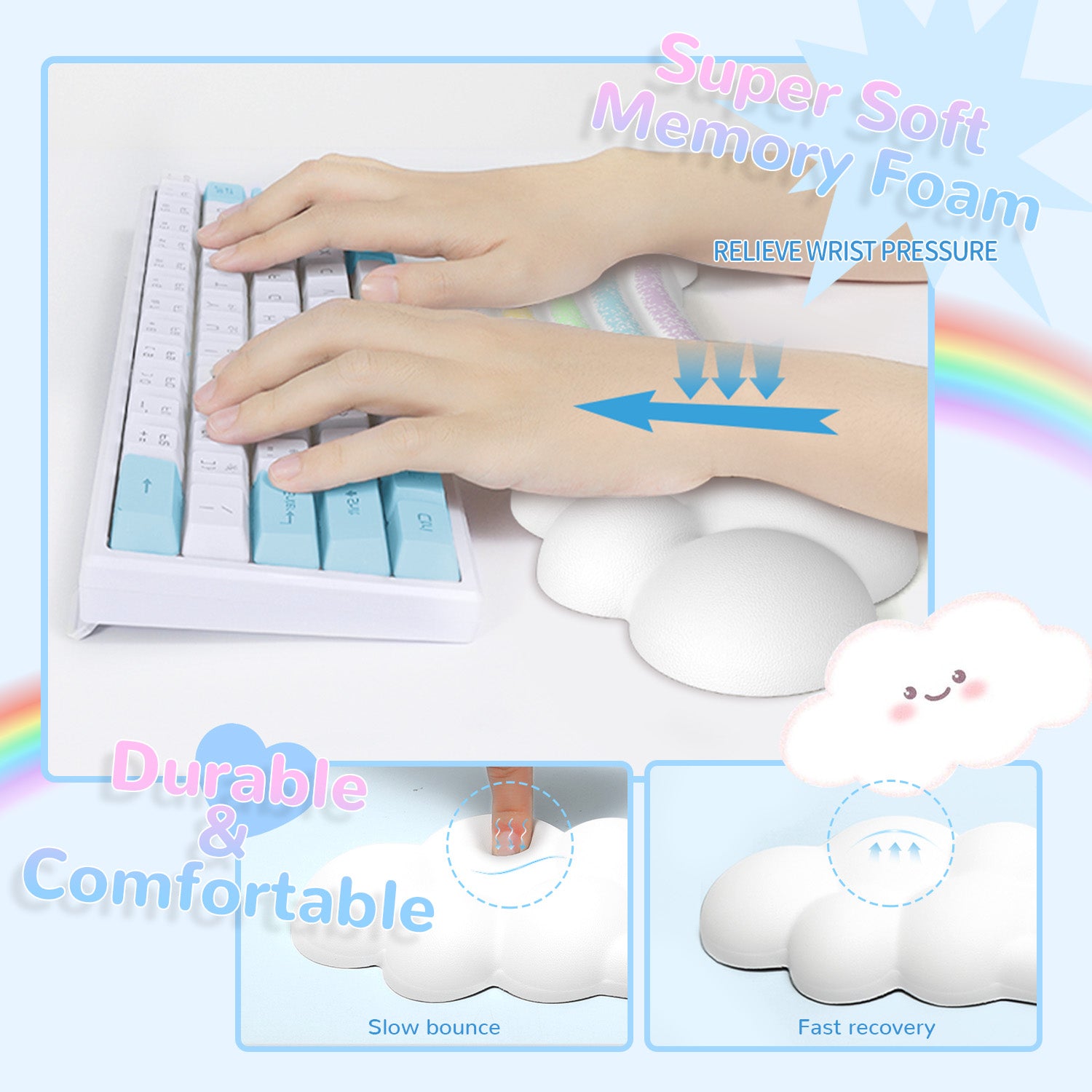 ATTACK SHARK X MAMBASNAKE Rainbow Cloud-Tastatur-Handgelenksauflage 