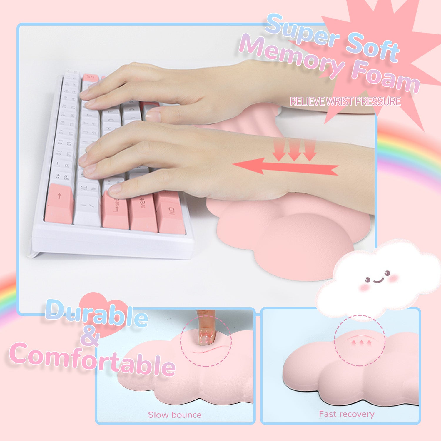 ATTACK SHARK X MAMBASNAKE Rainbow Cloud-Tastatur-Handgelenksauflage 