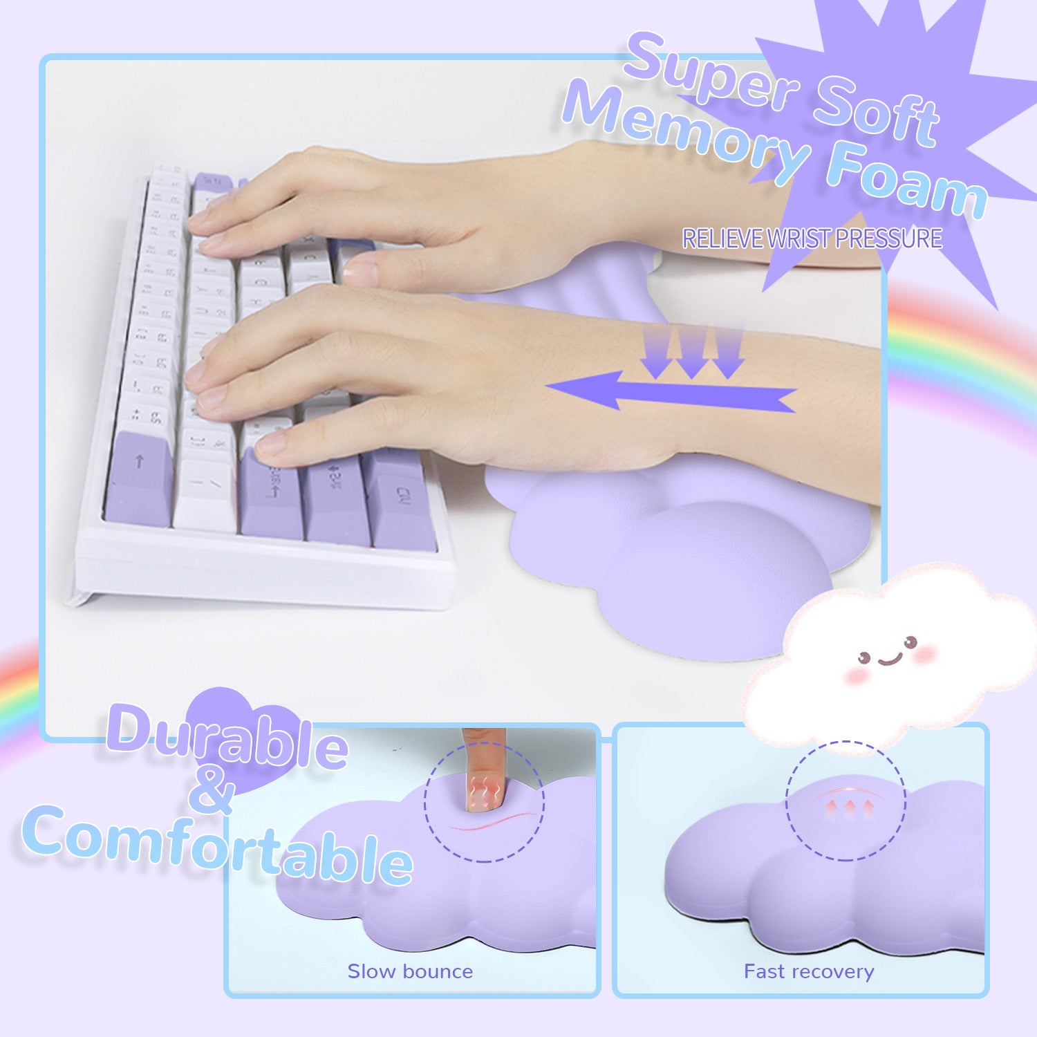 ATTACK SHARK X MAMBASNAKE Rainbow Cloud-Tastatur-Handgelenksauflage 