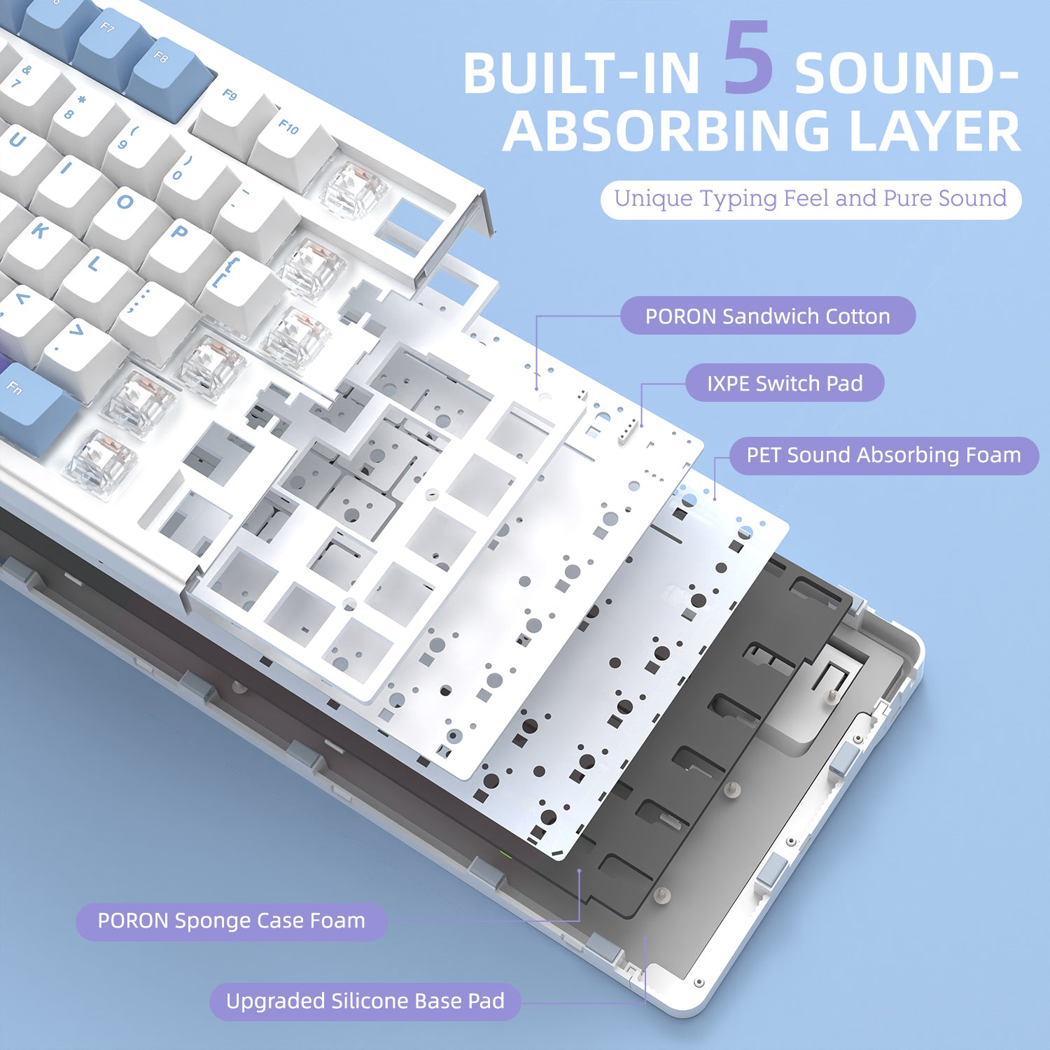 ATTACK SHARK X85 Kabellose mechanische Tastatur 