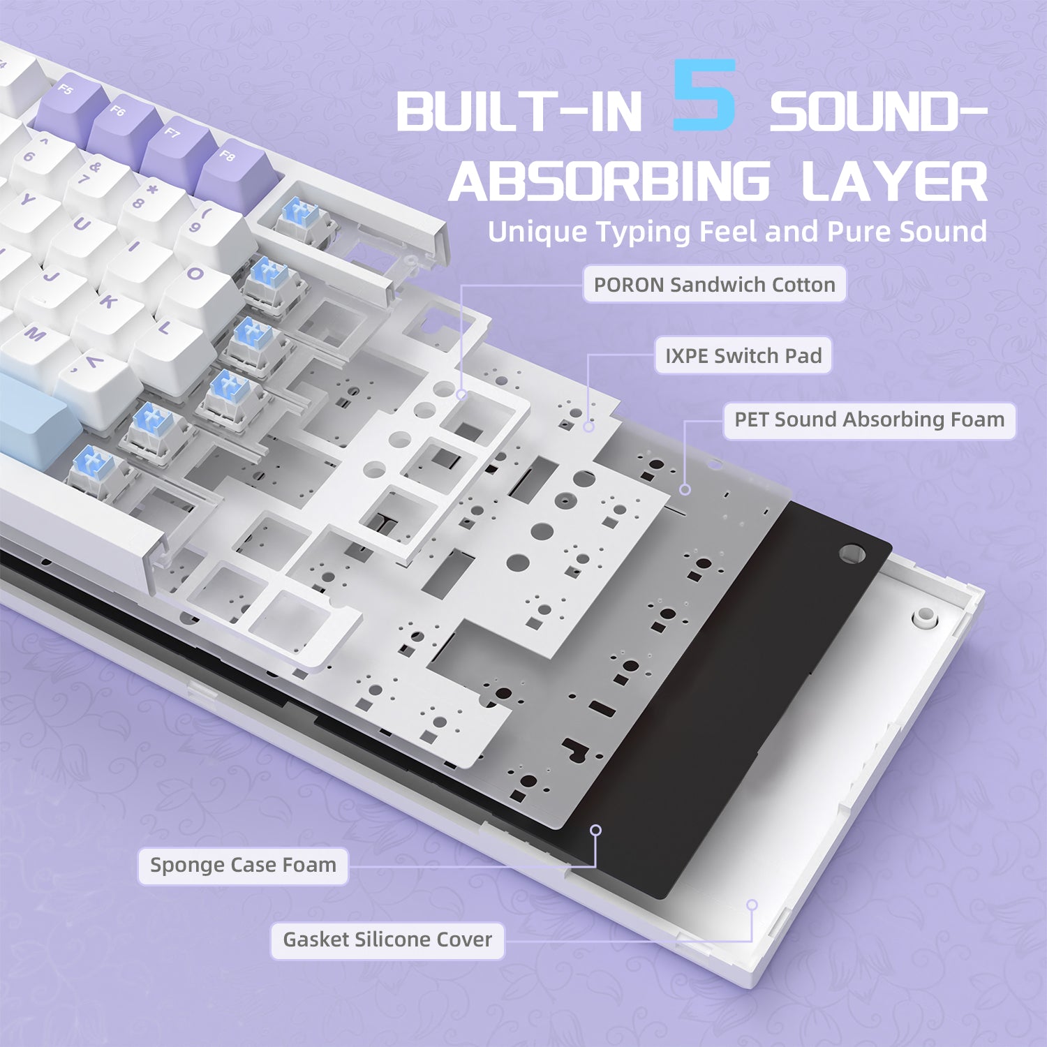 ATTACK SHARK x AJAZZ AK820 Pro Mechanische Tastatur mit Tri-Mode-Dichtung