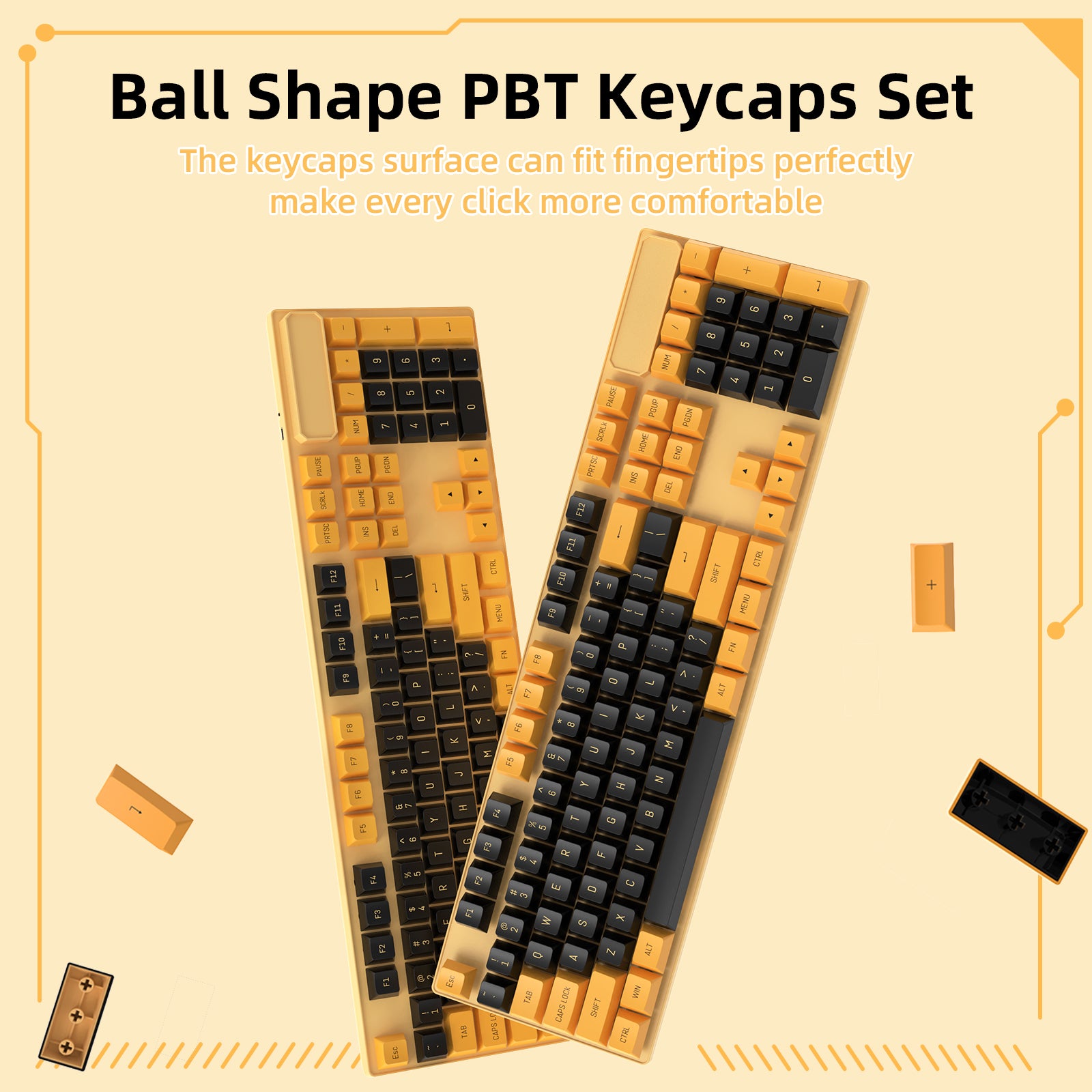 ATTACK SHARK PBT Keycaps Full Keycap Set