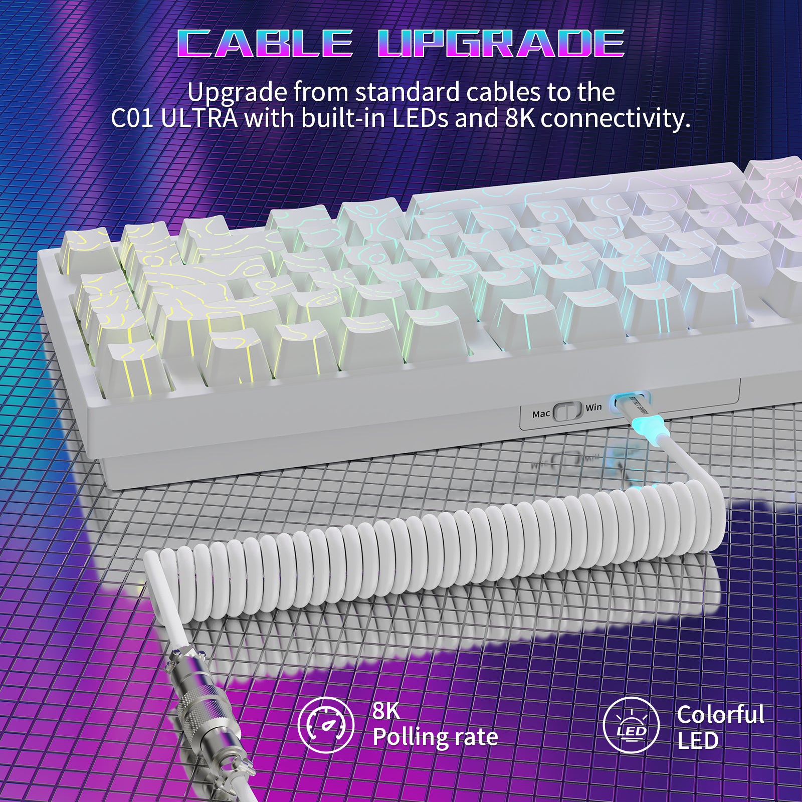 ATTACK SHARK R82 HE Kabelgebundene 75% Gaming-Tastatur mit C01ULTRA LED-Kabel