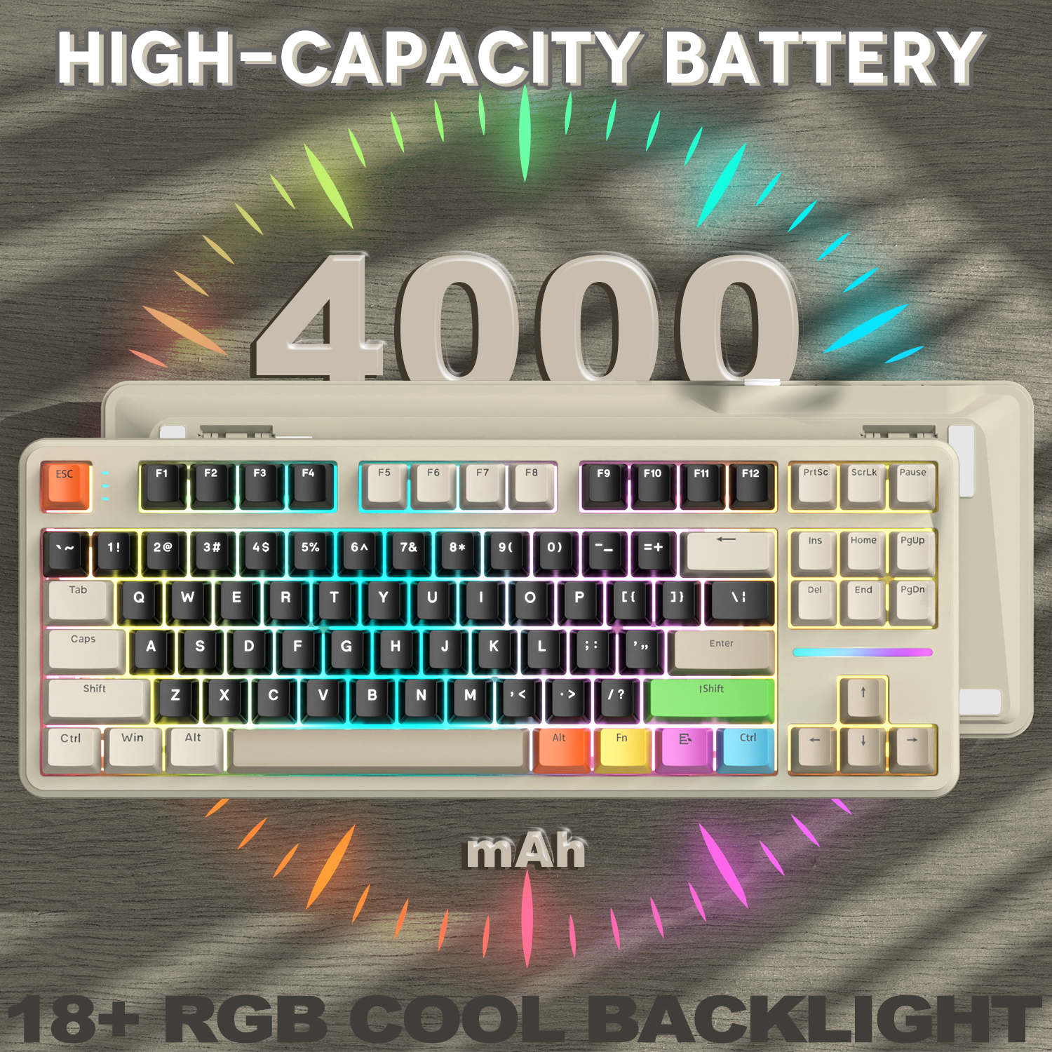 ATTACK SHARK X87 Tri-Mode-Dichtungstastatur