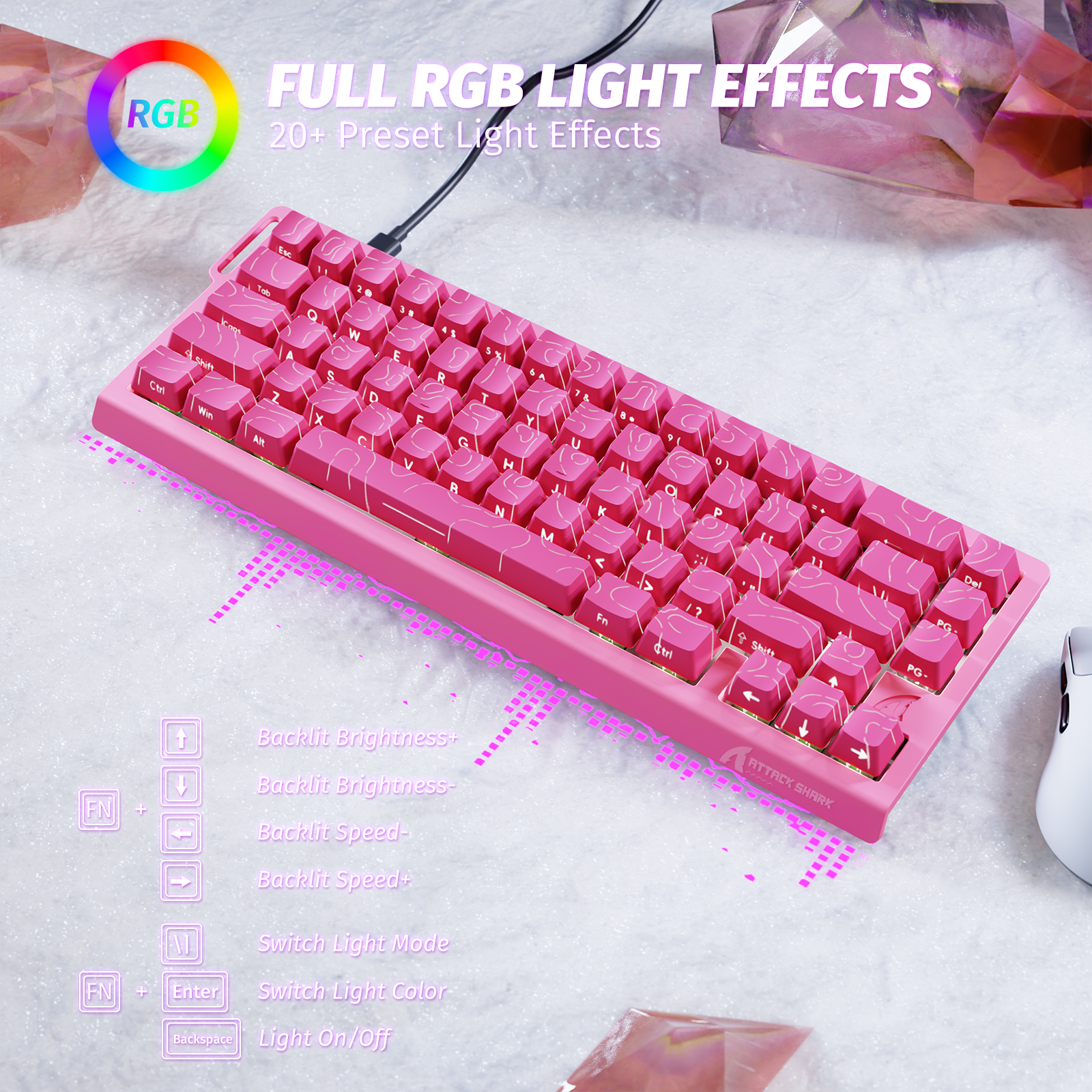 ATTACK SHARK X68 HE Rapid Trigger Tastatur Magnetischer Schalter