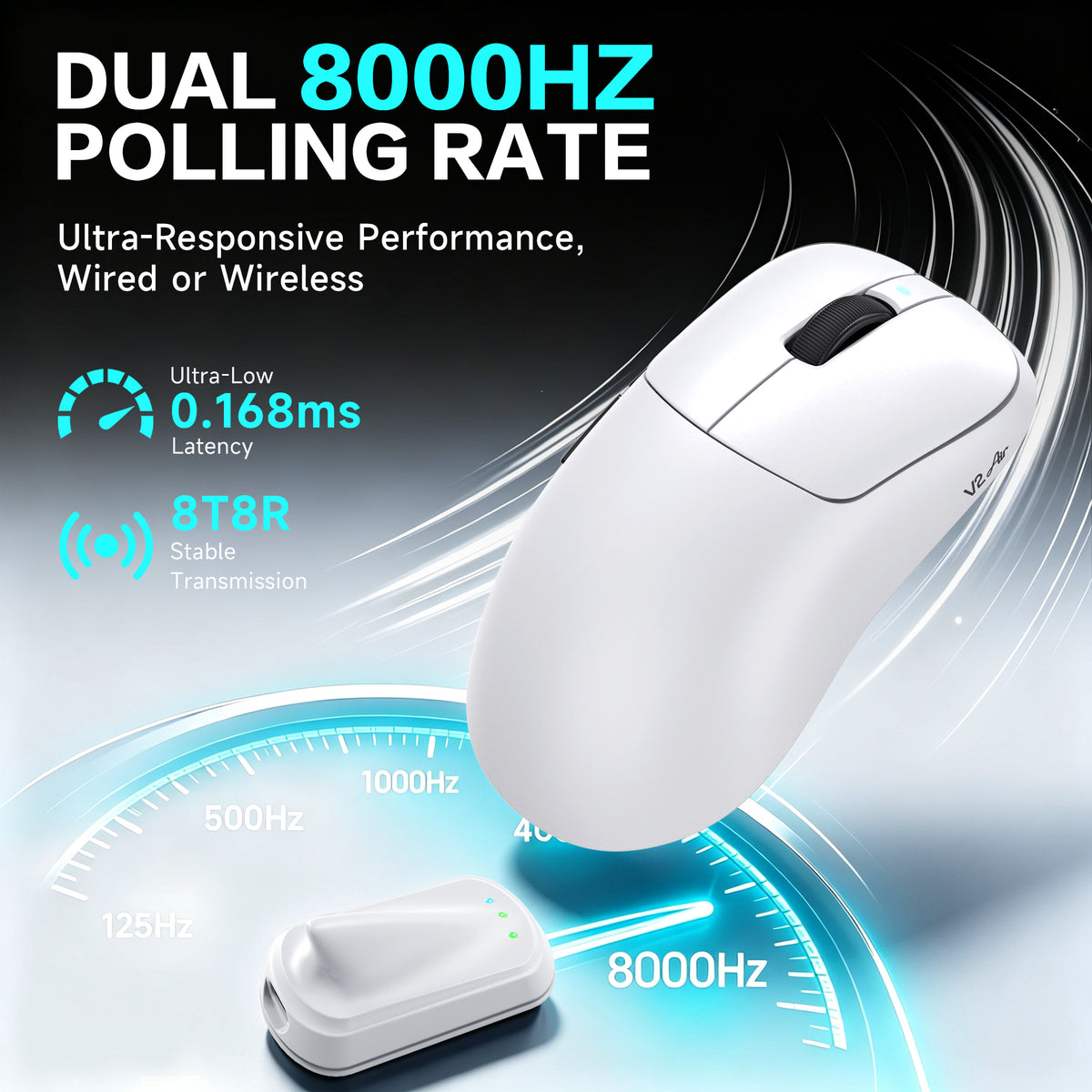 ATTACK SHARK V2 AIR PAW3955MAX Ergonomische kabellose Gaming-Maus