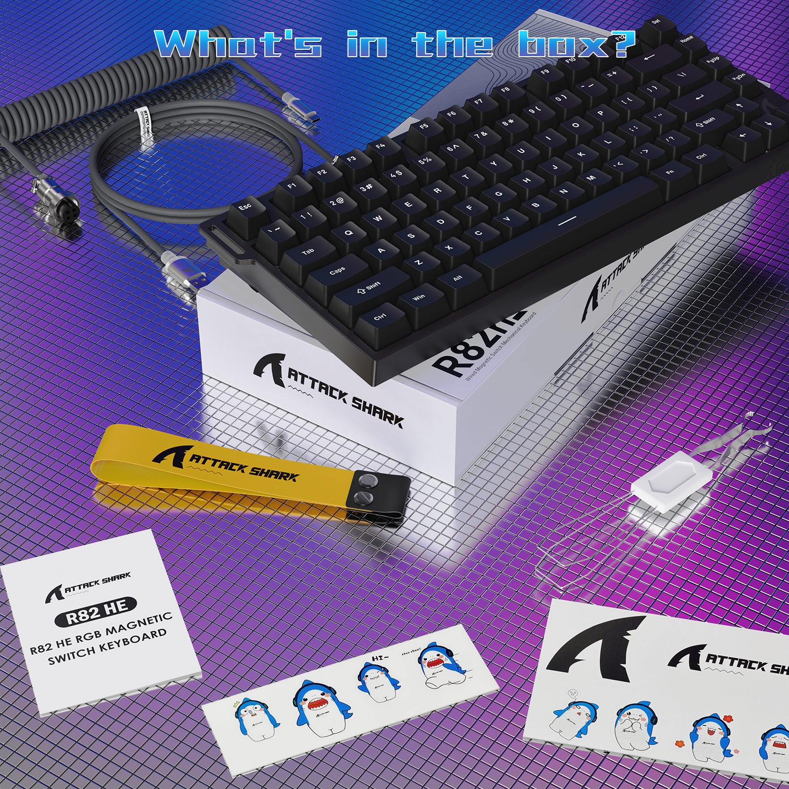 ATTACK SHARK R82 HE Kabelgebundene 75% Gaming-Tastatur mit C01ULTRA LED-Kabel