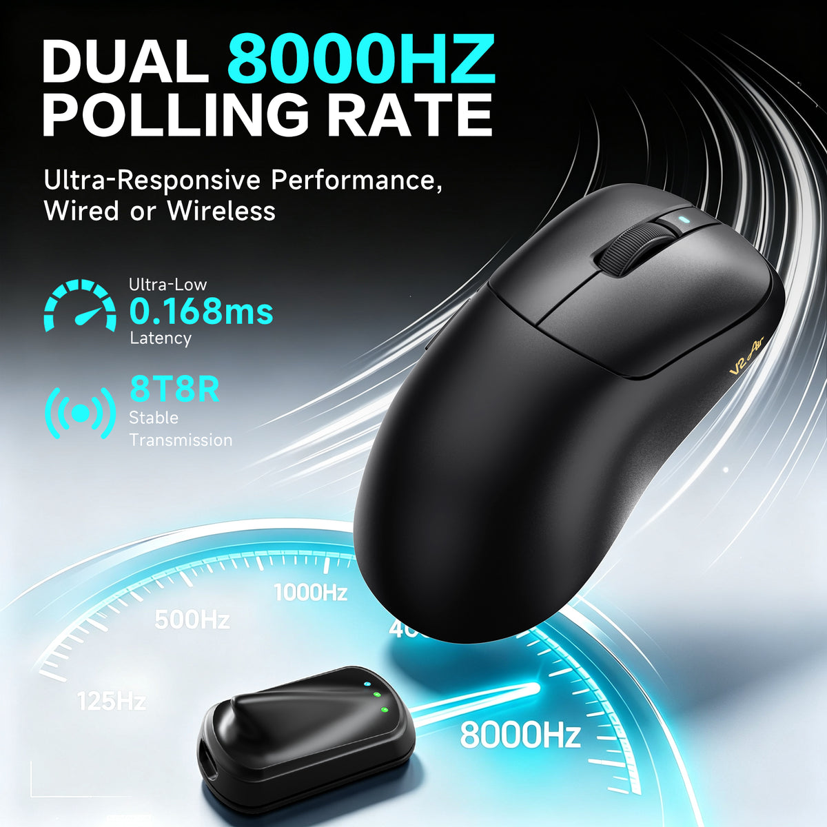 ATTACK SHARK V2 AIR PAW3955MAX Ergonomische kabellose Gaming-Maus