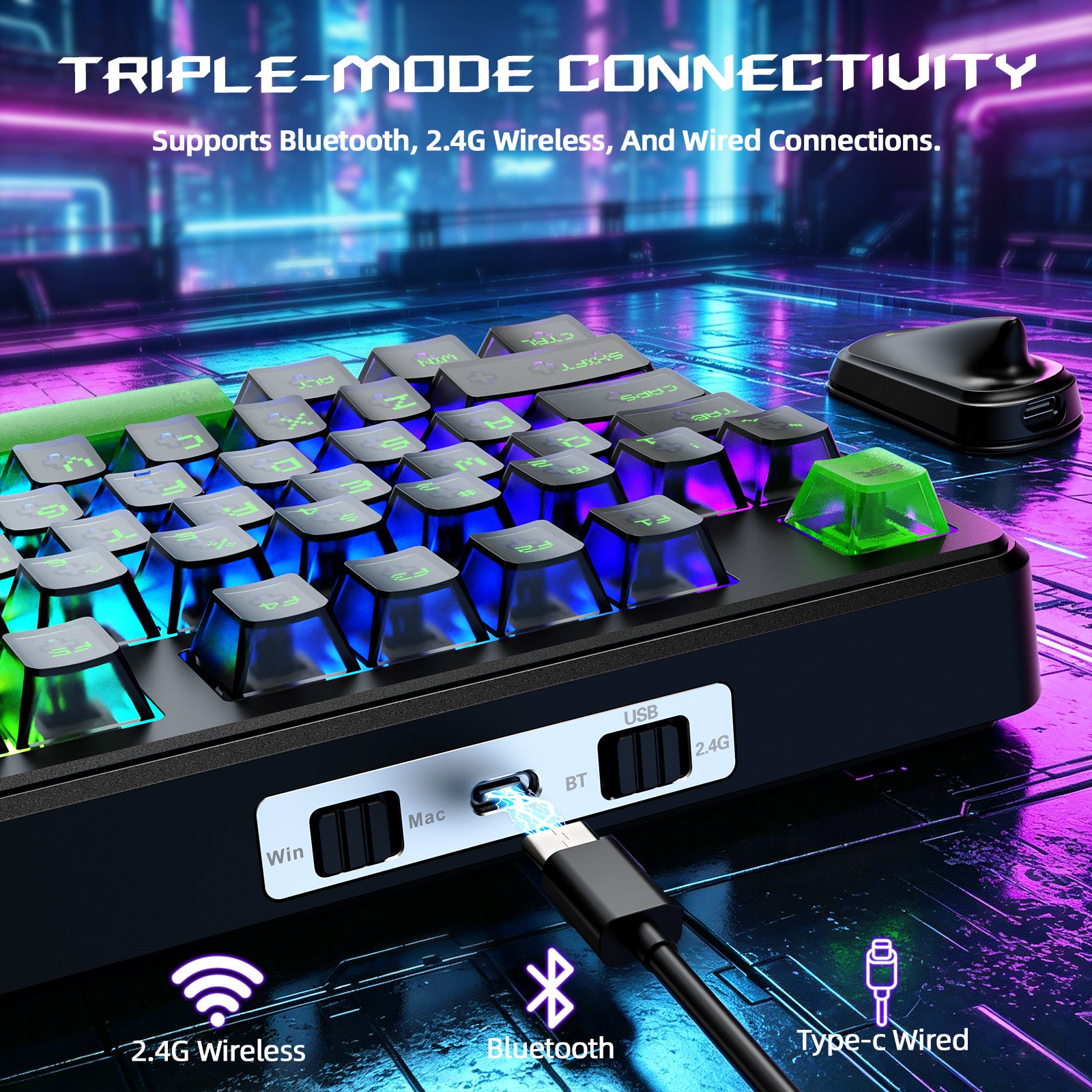ATTACK SHARK X87 ULTRA Kabellose Gaming-Tastatur mit 8KHz-Empfänger und RGB-Spiralkabel