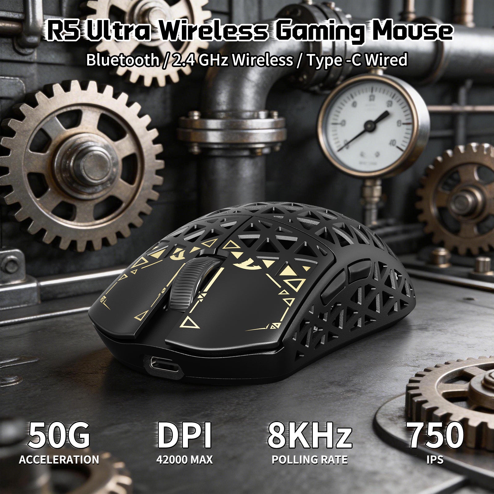 ATTACK SHARK R68 HE & R5 ULTRA Kohlefaser Gaming-Bundle mit C01 ULTRA Spiralkabel