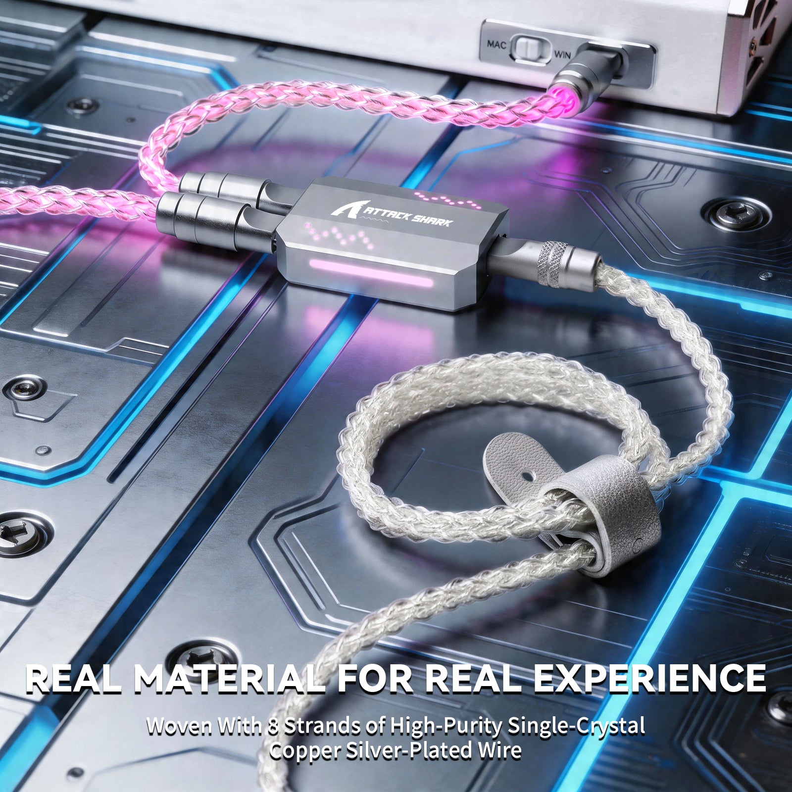 ATTACK SHARK C07 PRO 2-in-1 Type-C-Kabel für 8KHz Gaming-Tastatur/Maus