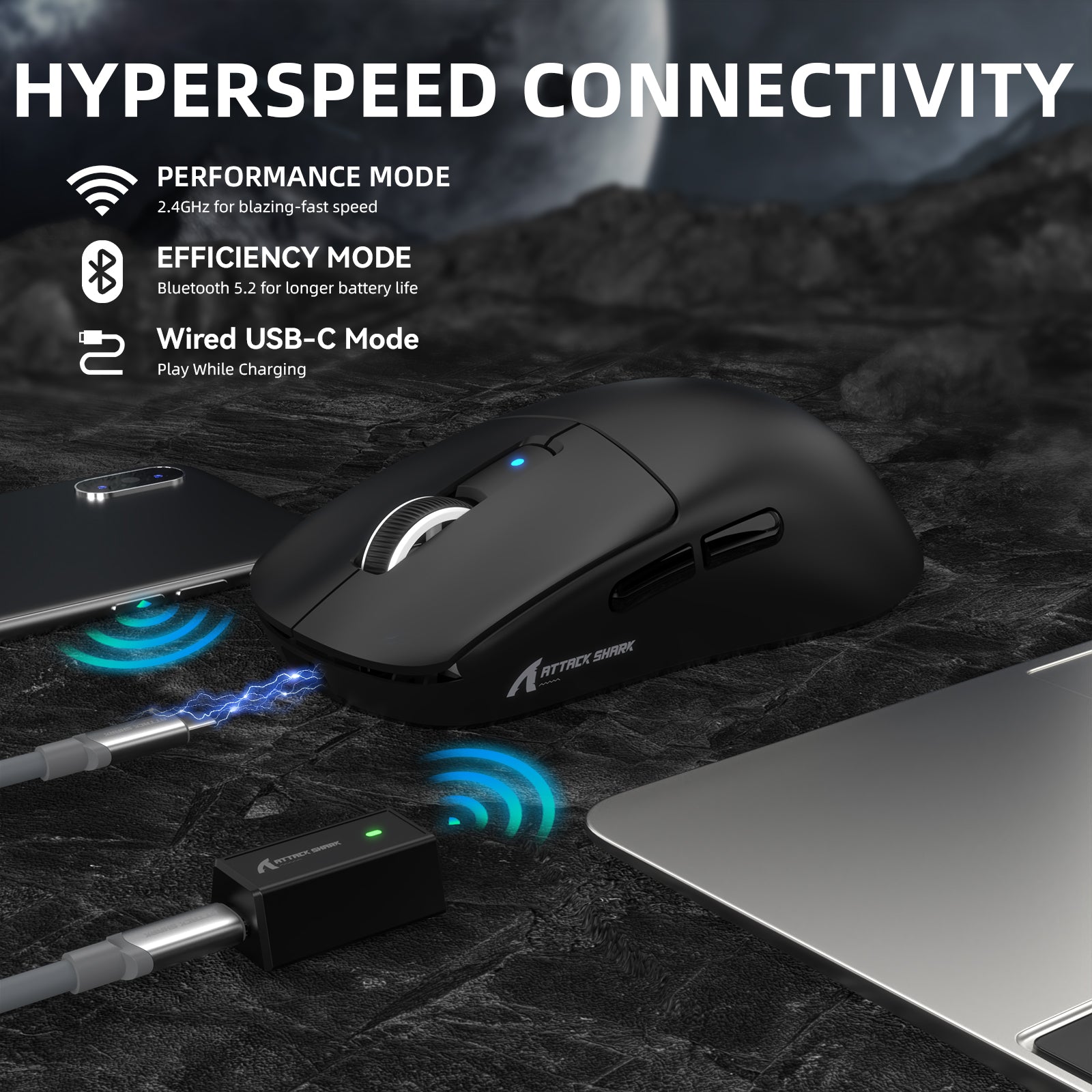 ATTACK SHARK R6PRO LIGHTSPEED Kabellose Gaming-Maus 