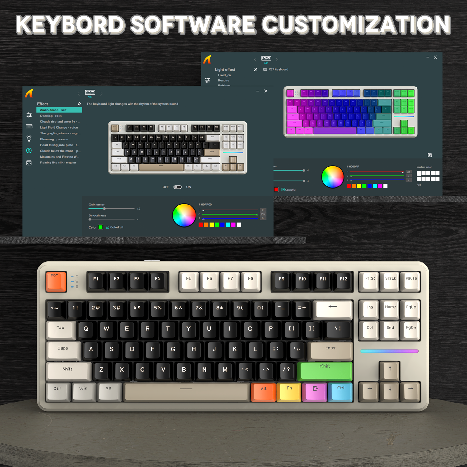 ATTACK SHARK X87 Tri-Mode-Dichtungstastatur