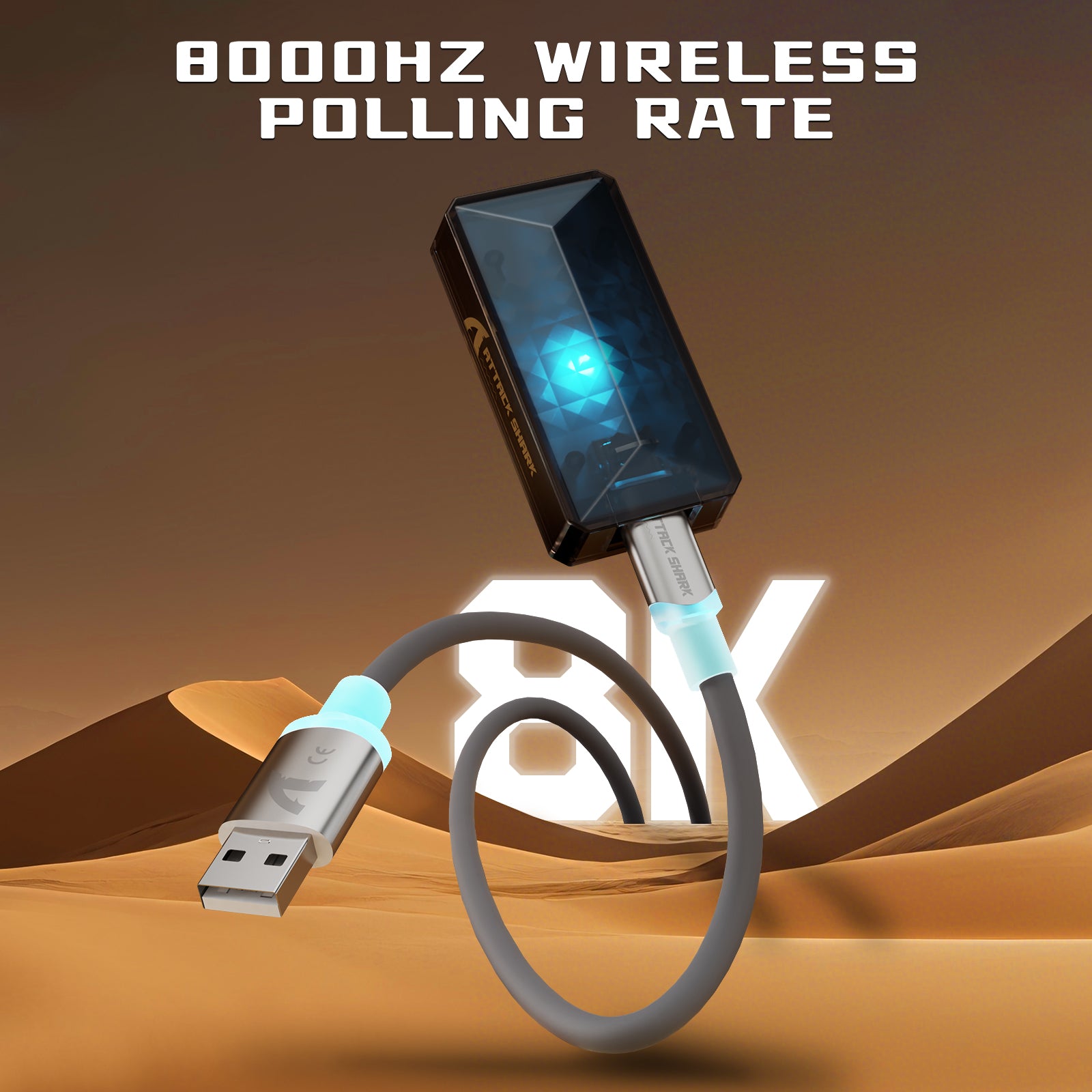 ATTACK SHARK V5 8KHz Wireless PAW3950MAX Gaming-Maus mit C06 Ultra-Kabel