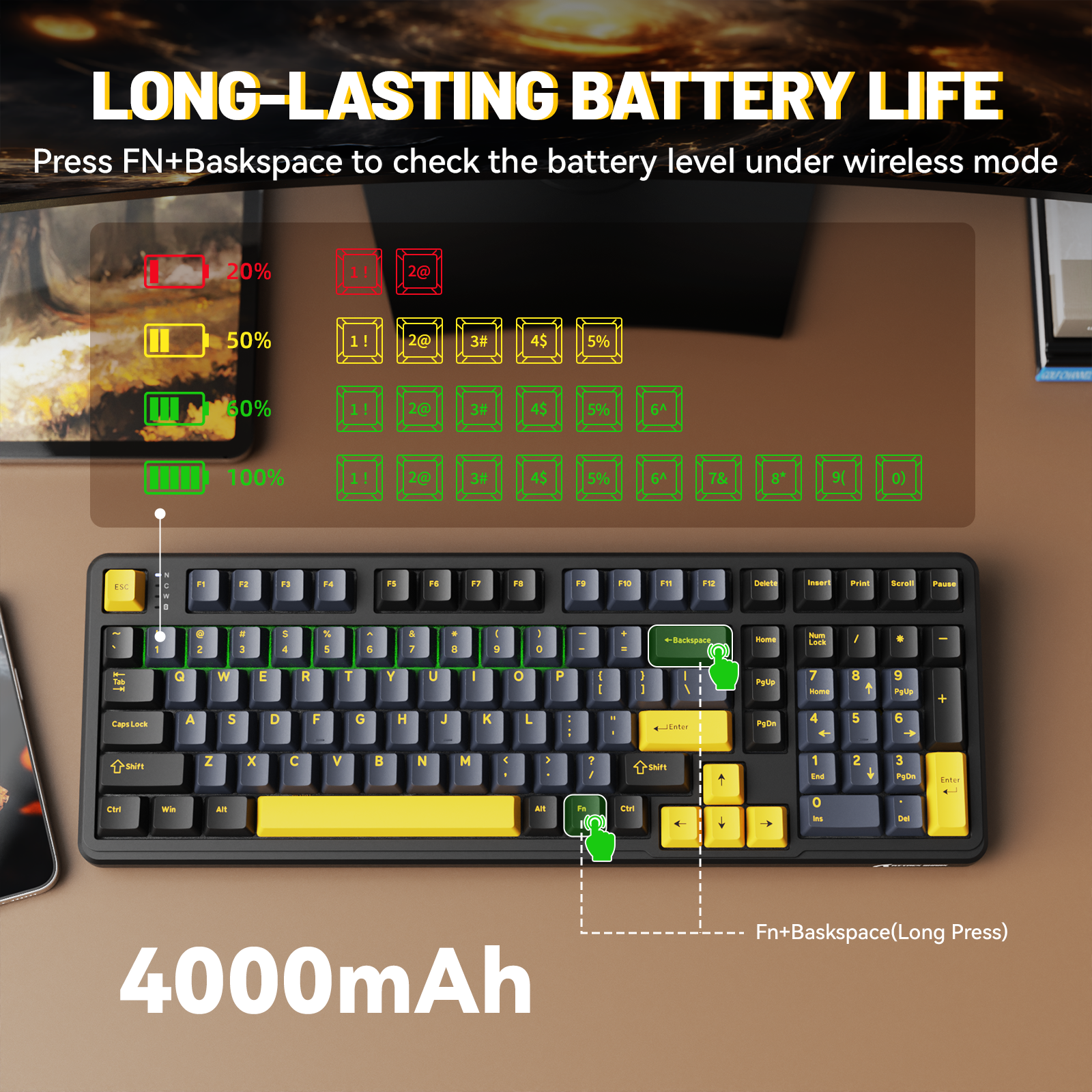ATTACK SHARK X98 Full-size Wireless Mechanical Keyboard