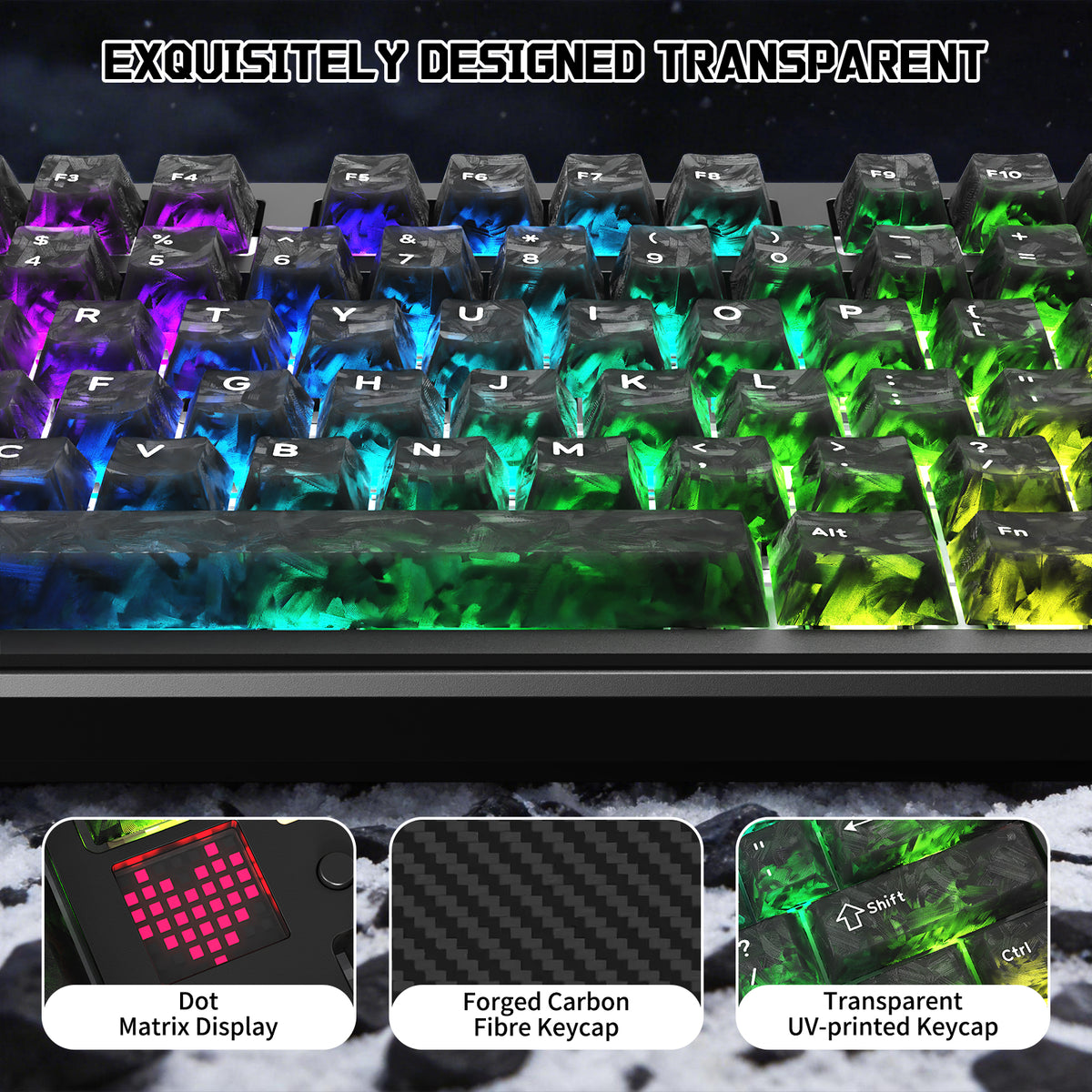 ATTACK SHARK X87 ULTRA Kabellose mechanische Tastatur mit 8K Wireless-Empfänger