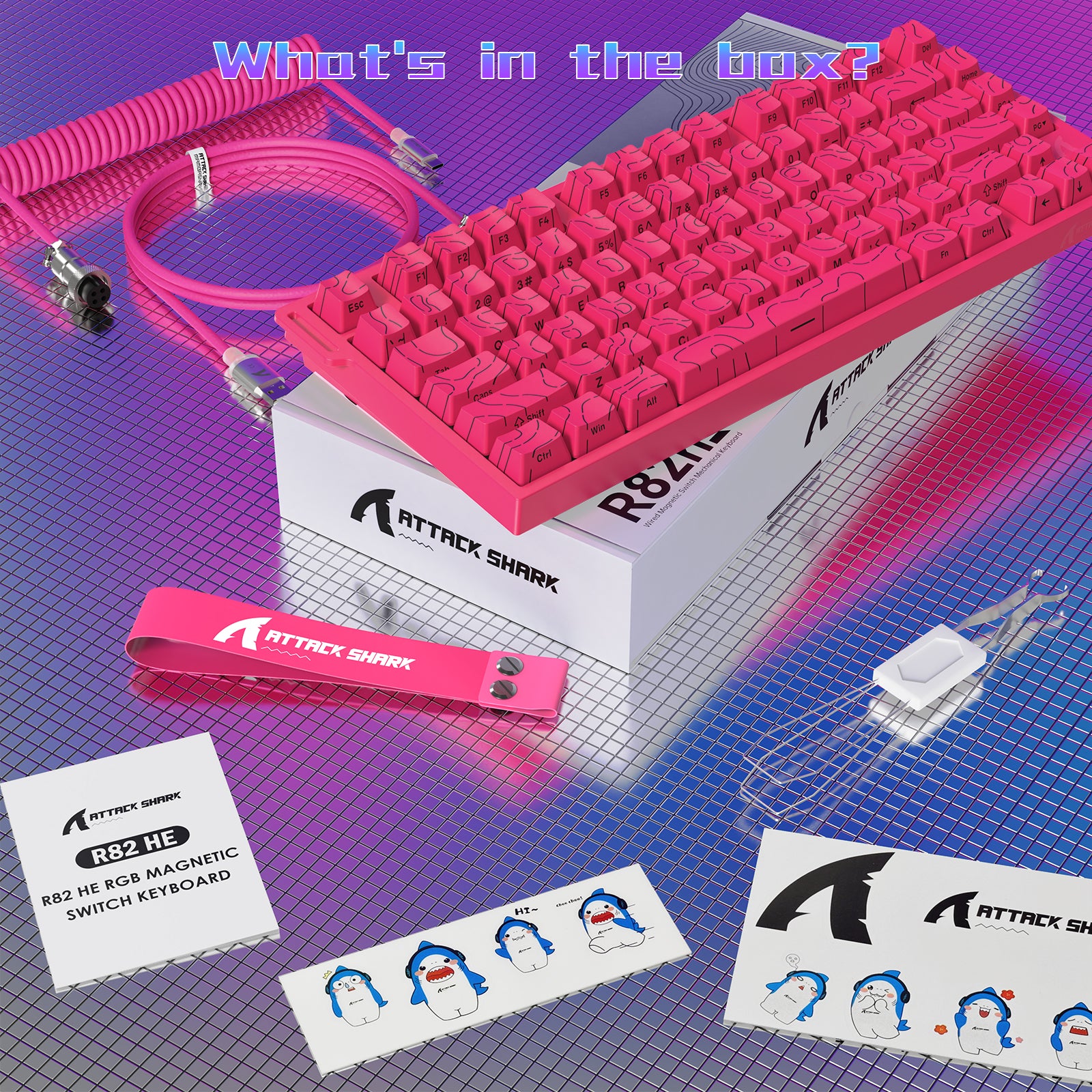 ATTACK SHARK R82 HE Kabelgebundene 75% Gaming-Tastatur mit C01ULTRA LED-Kabel