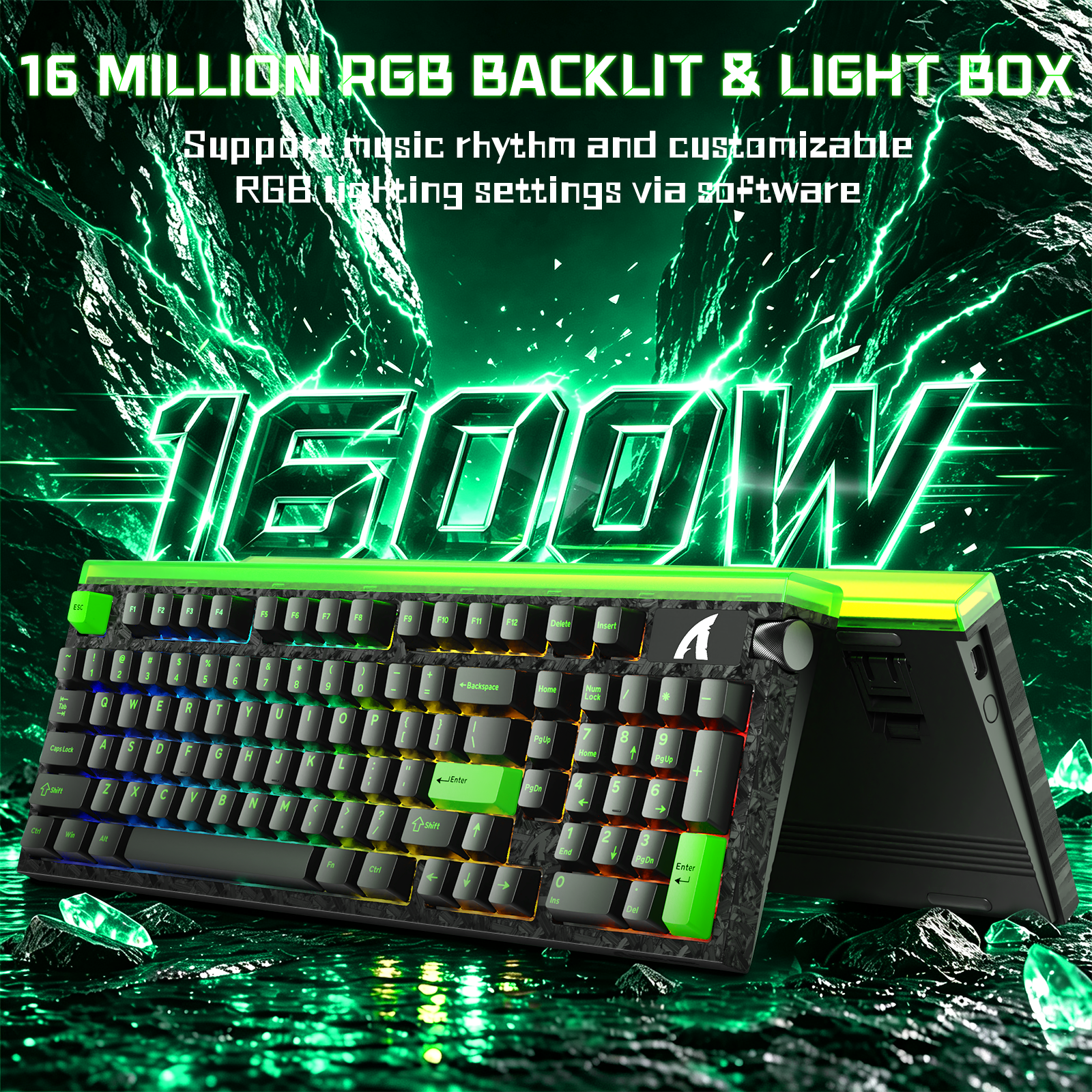 ATTACK SHARK R98 HE Carbonfaser-Kabelgebundene Tastatur mit schnellem Auslöser, magnetischem Schalter und C01 Ultra RGB Spiralkabel