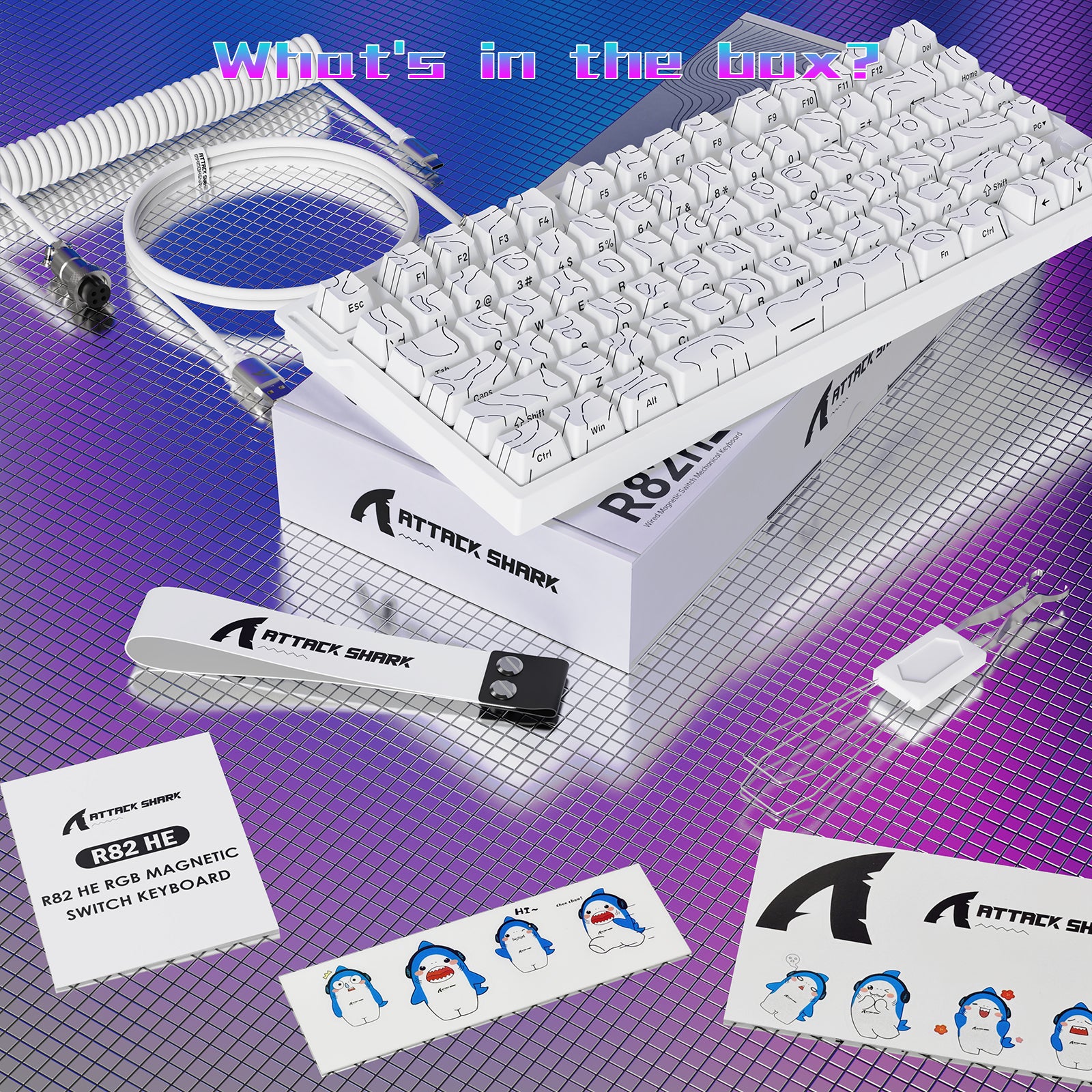 ATTACK SHARK R82 HE Kabelgebundene 75% Gaming-Tastatur mit C01ULTRA LED-Kabel