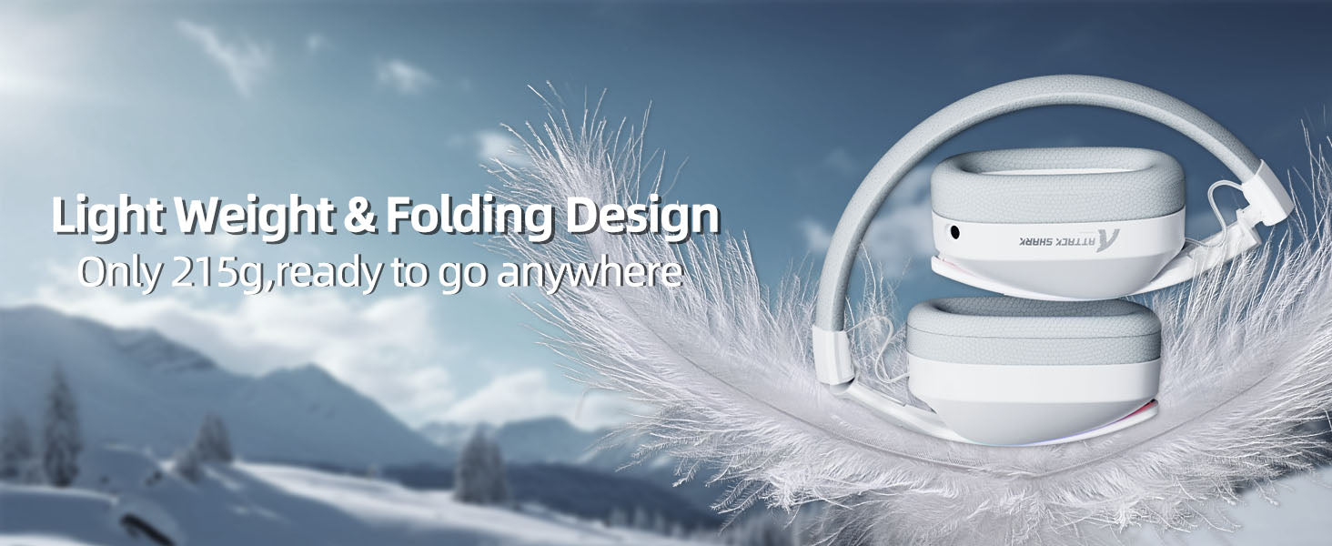 ATTACK SHARK L90 – faltbares, ultraleichtes RGB-Gaming-Headset mit drei Modi