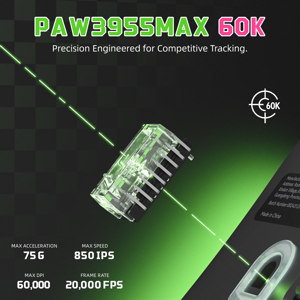 ATTACK SHARK F1 AIR 39g kabellose Gaming-Maus mit PAW3955MAX und C06 Ultra-Kabel