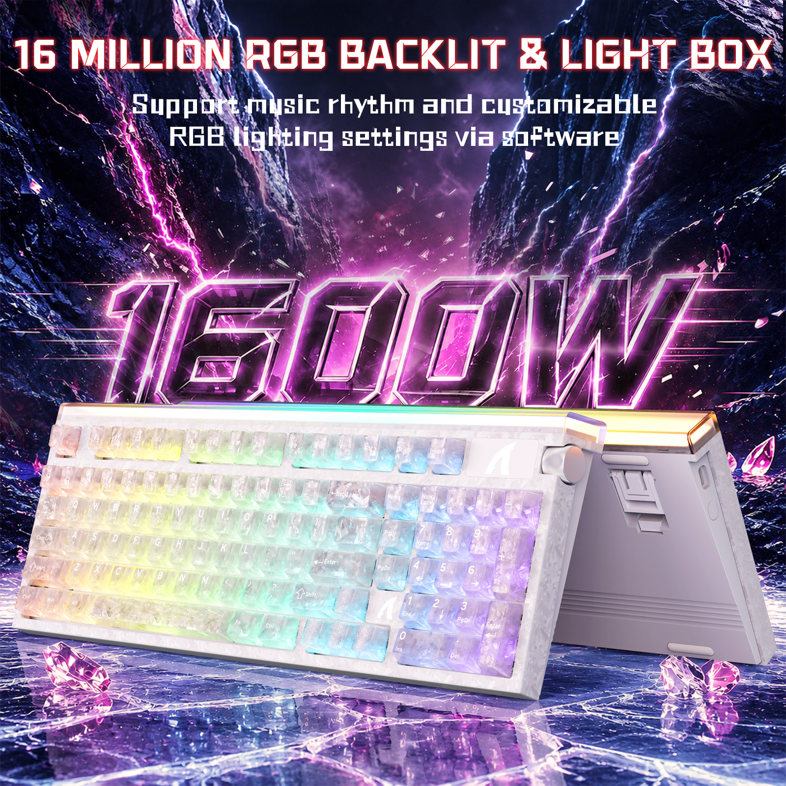 ATTACK SHARK R98 HE Carbonfaser-Kabelgebundene Tastatur mit schnellem Auslöser, magnetischem Schalter und C01 Ultra RGB Spiralkabel
