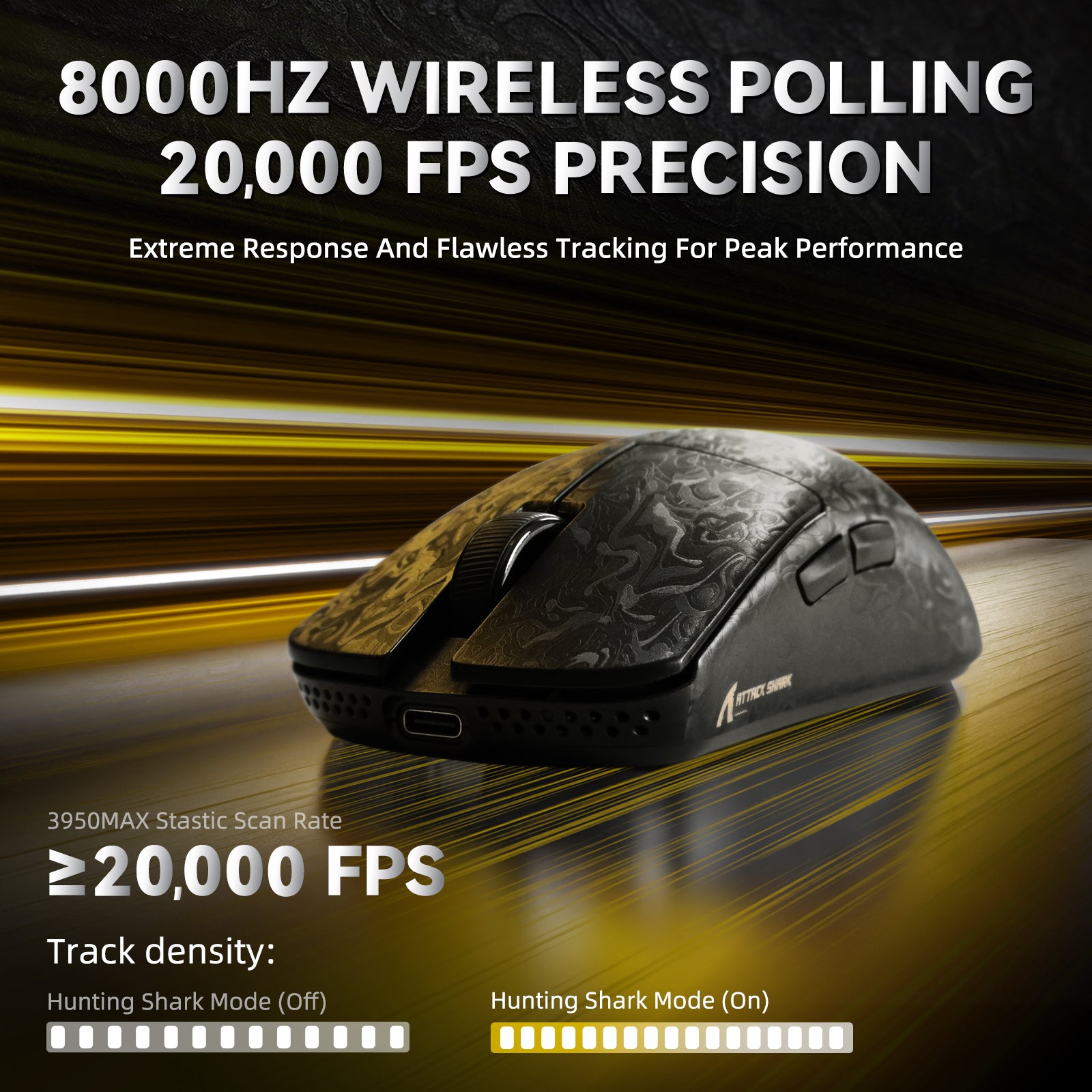 ATTACK SHARK R11 ULTRA Carbon Fiber Wireless 8K PAW3950MAX Gaming-Maus