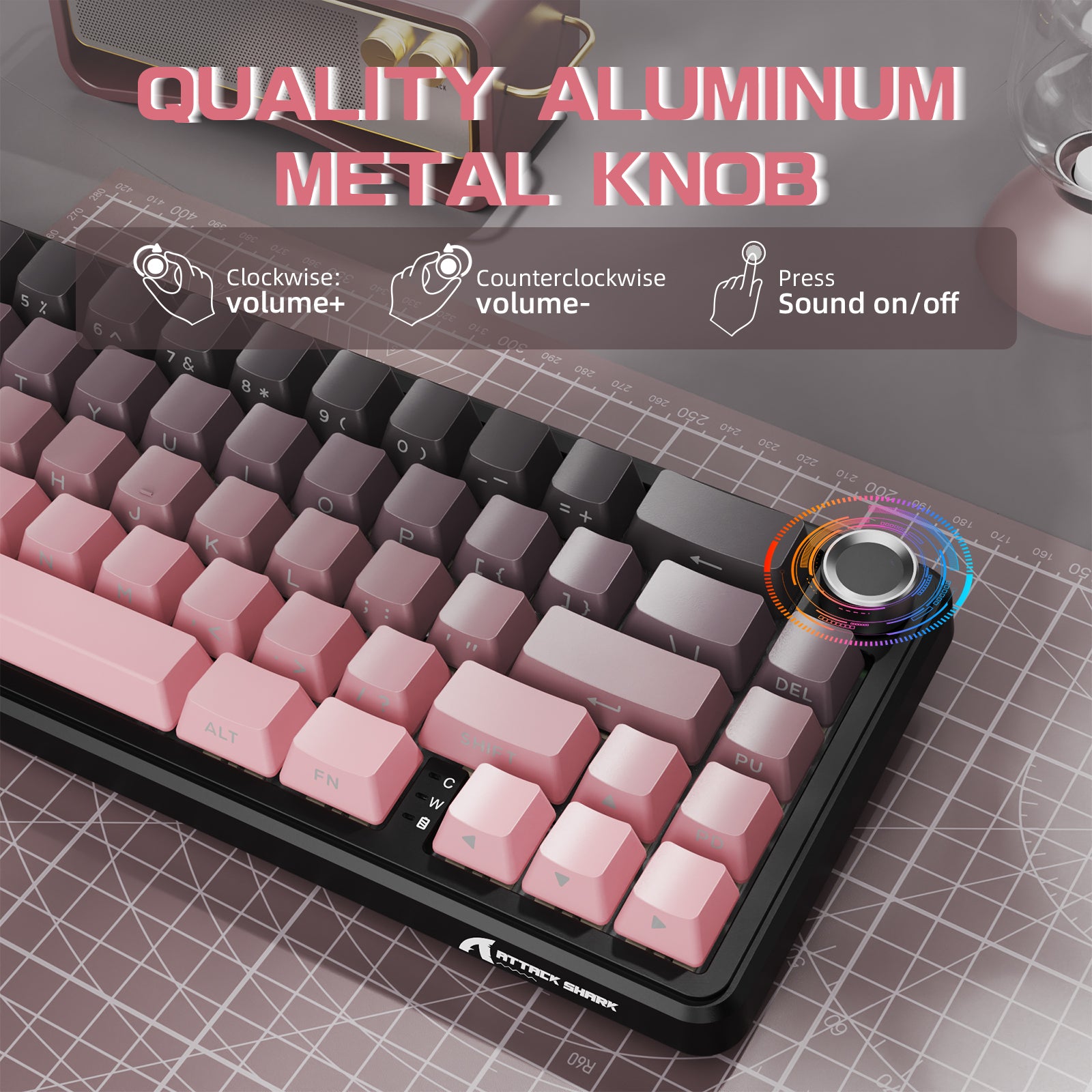 ATTACK SHARK X66 Kabellose mechanische Tastatur mit 8K-Spiralkabel