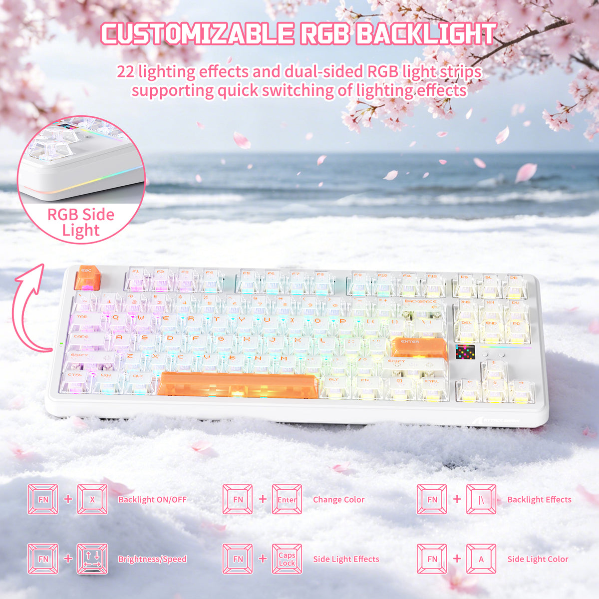 ATTACK SHARK X87 ULTRA Kabellose mechanische Tastatur mit 8K Wireless-Empfänger