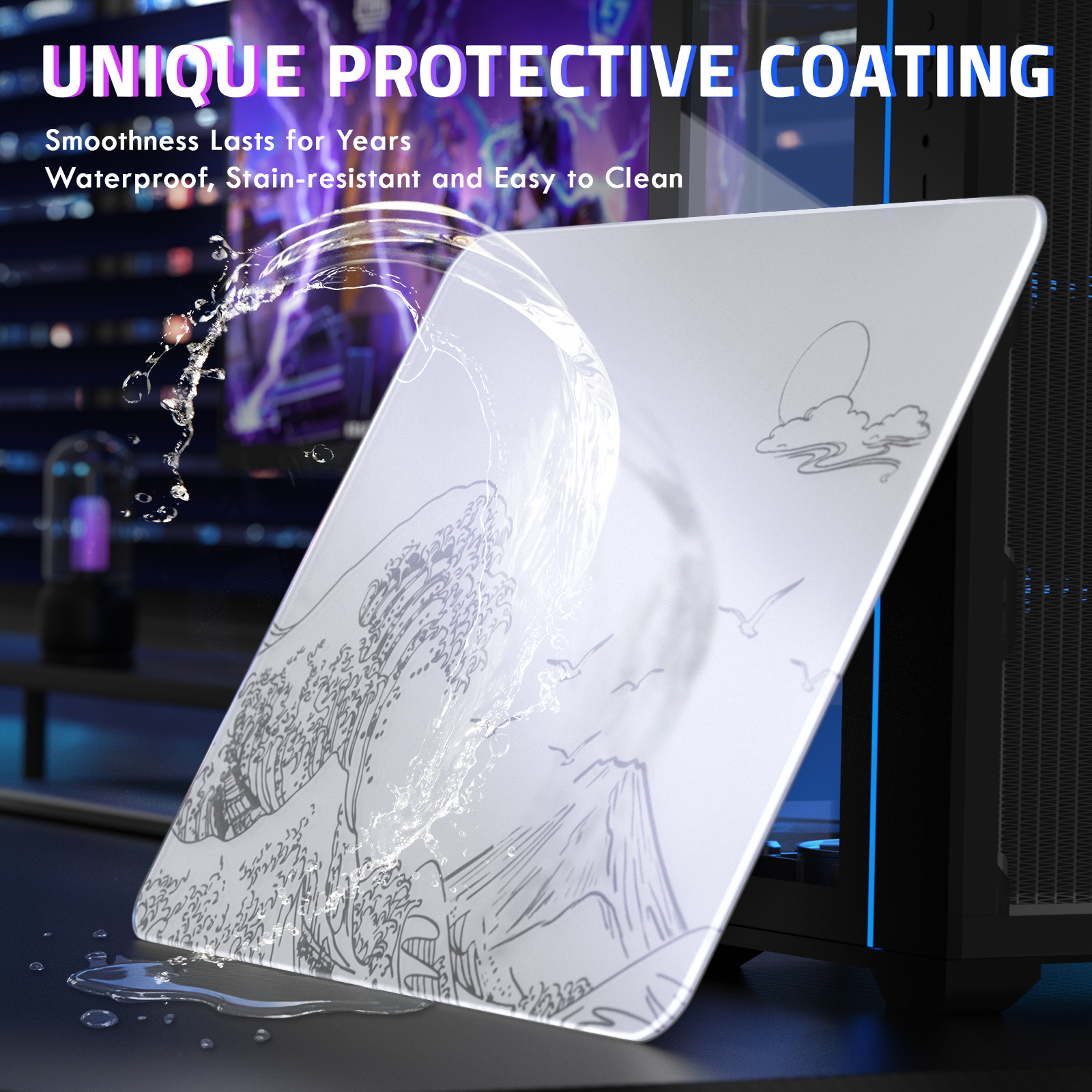 ATTACK SHARK CM05 Gehärtete Glas Gaming-Mausmatte