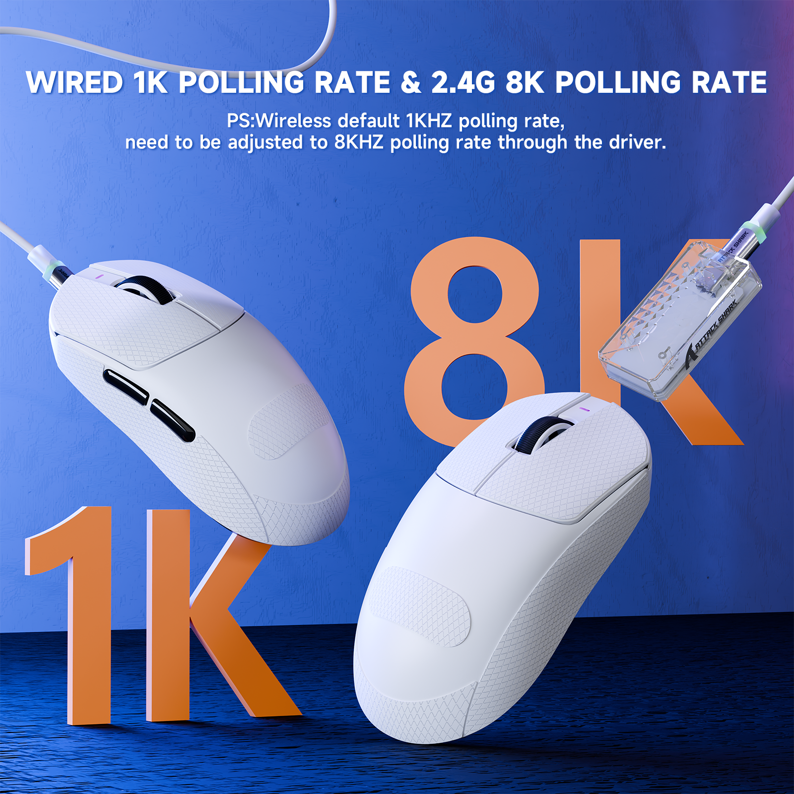 ATTACK SHARK X8PRO Ultraleichte kabellose Gaming-Maus & C06ULTRA-Kabel