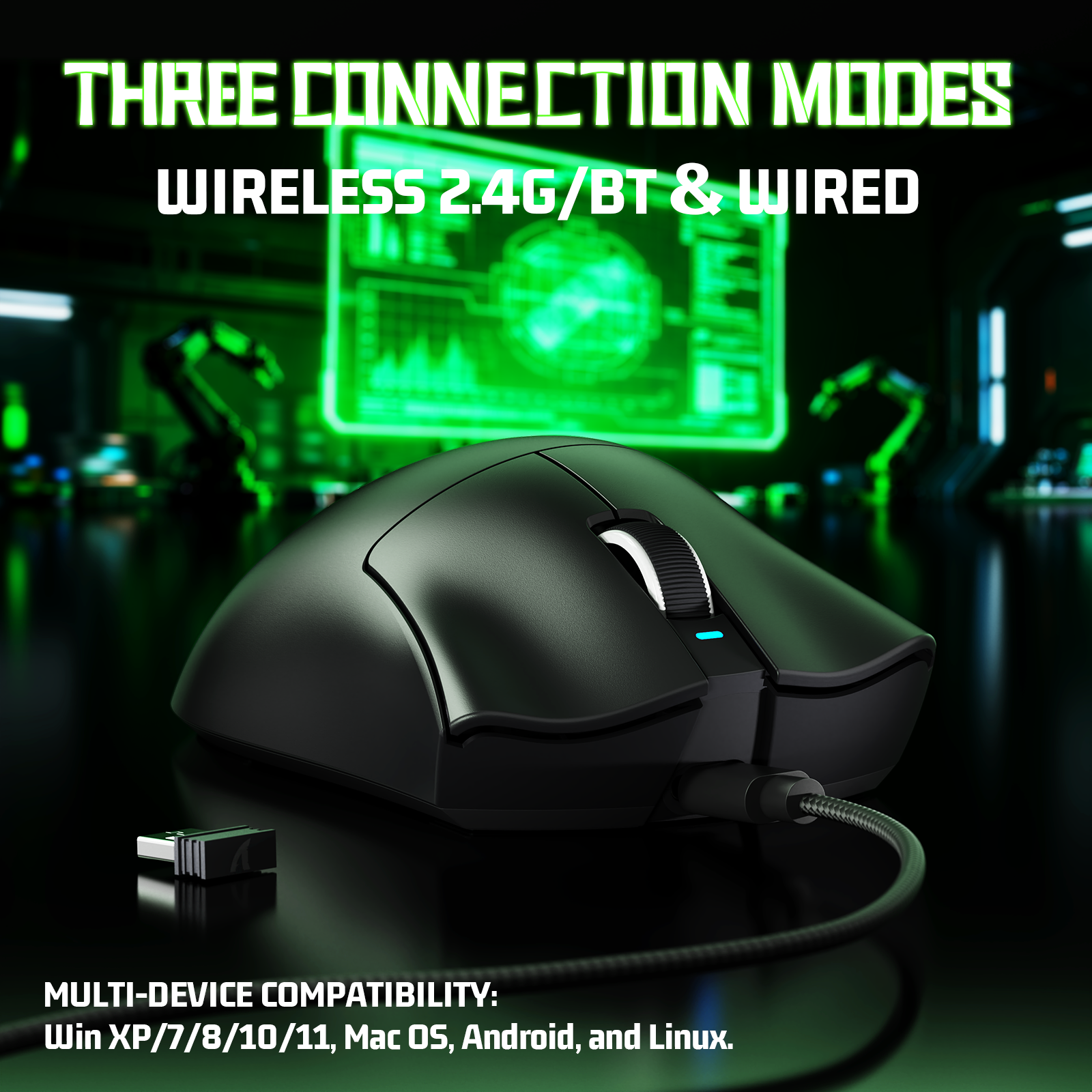 ATTACK SHARK V3 Ultraleichte Tri-Mode Gaming-Maus