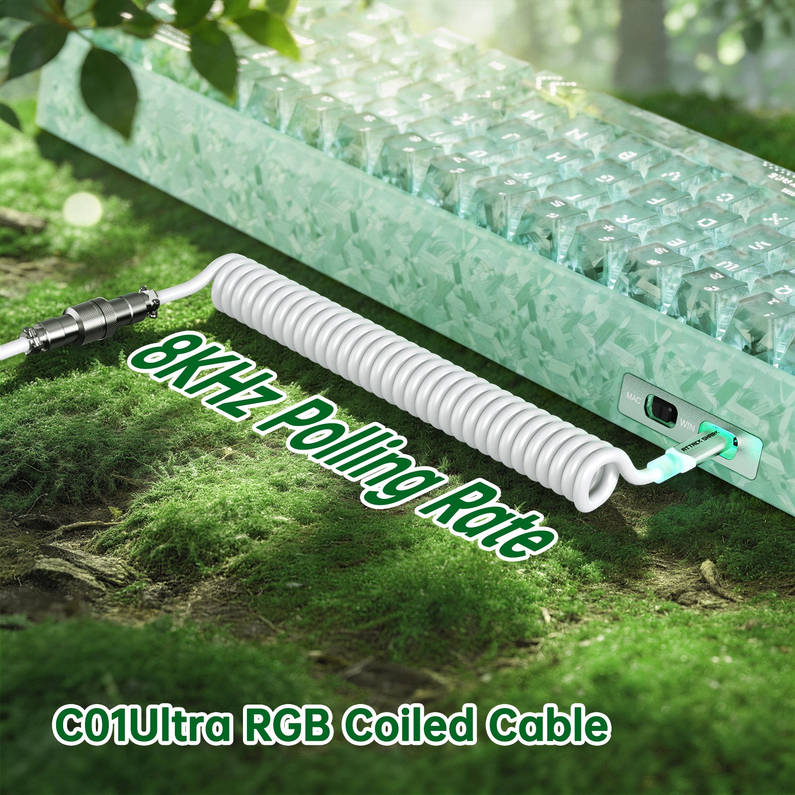 ATTACK SHARK R68 HE Kohlefaser Kabelgebundene Rapid Trigger Magnetischer Schalter Tastatur mit C01 Ultra RGB Spiralkabel