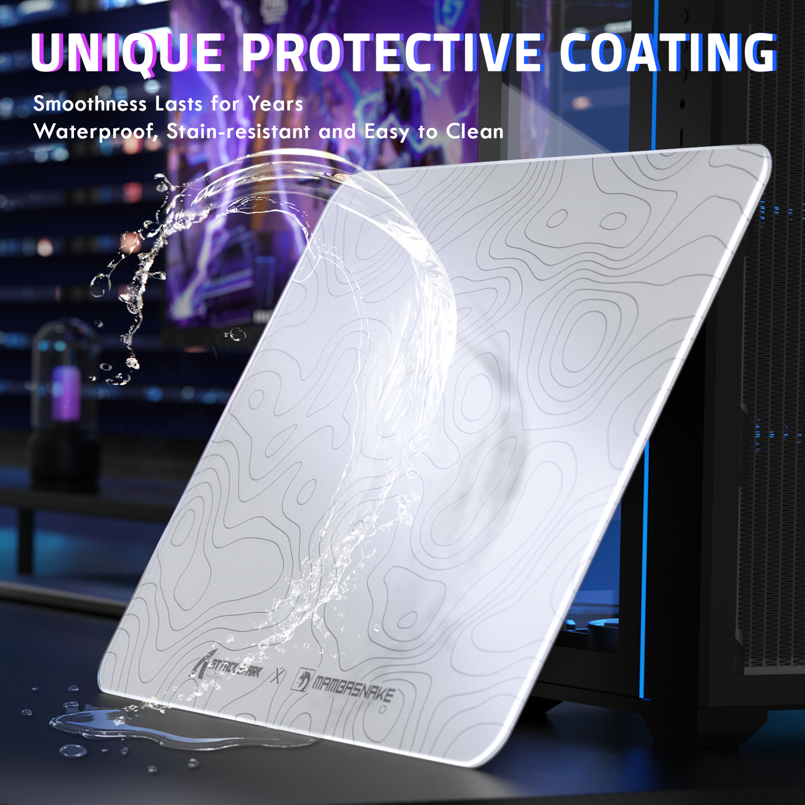 ATTACK SHARK CM05 Gehärtete Glas Gaming-Mausmatte