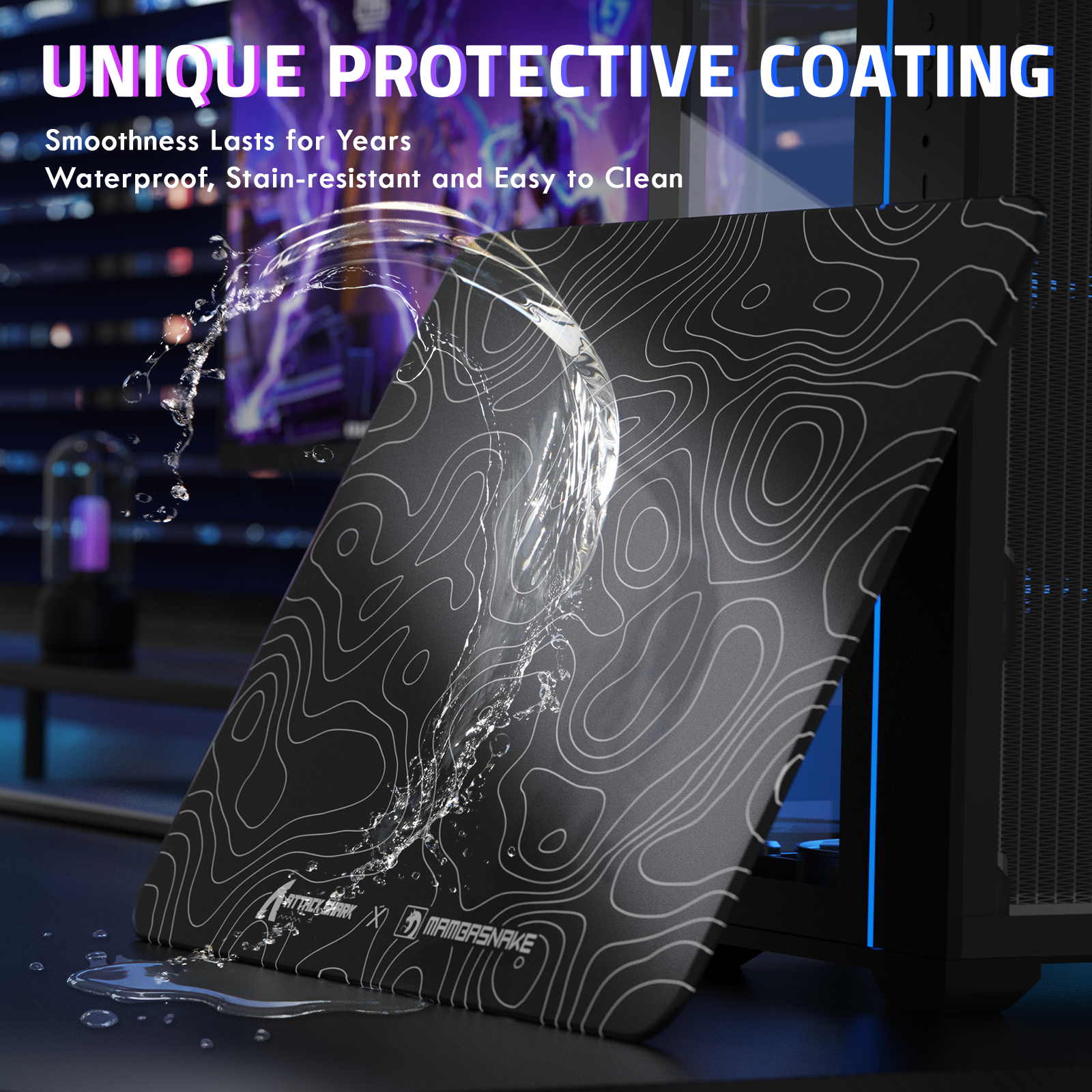 ATTACK SHARK CM05 Gehärtete Glas Gaming-Mausmatte