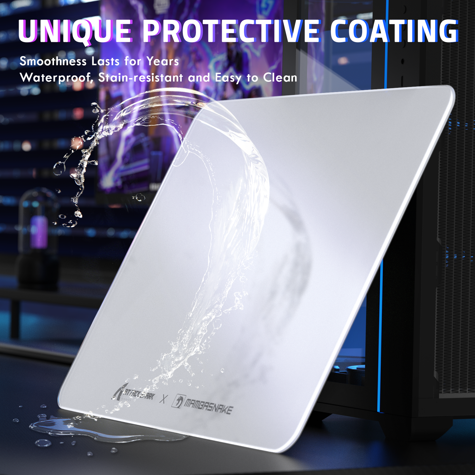 ATTACK SHARK CM05 Gehärtete Glas Gaming-Mausmatte
