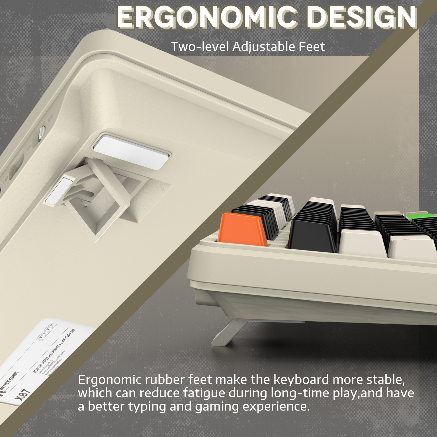 ATTACK SHARK X87 Tri-Mode-Dichtungstastatur