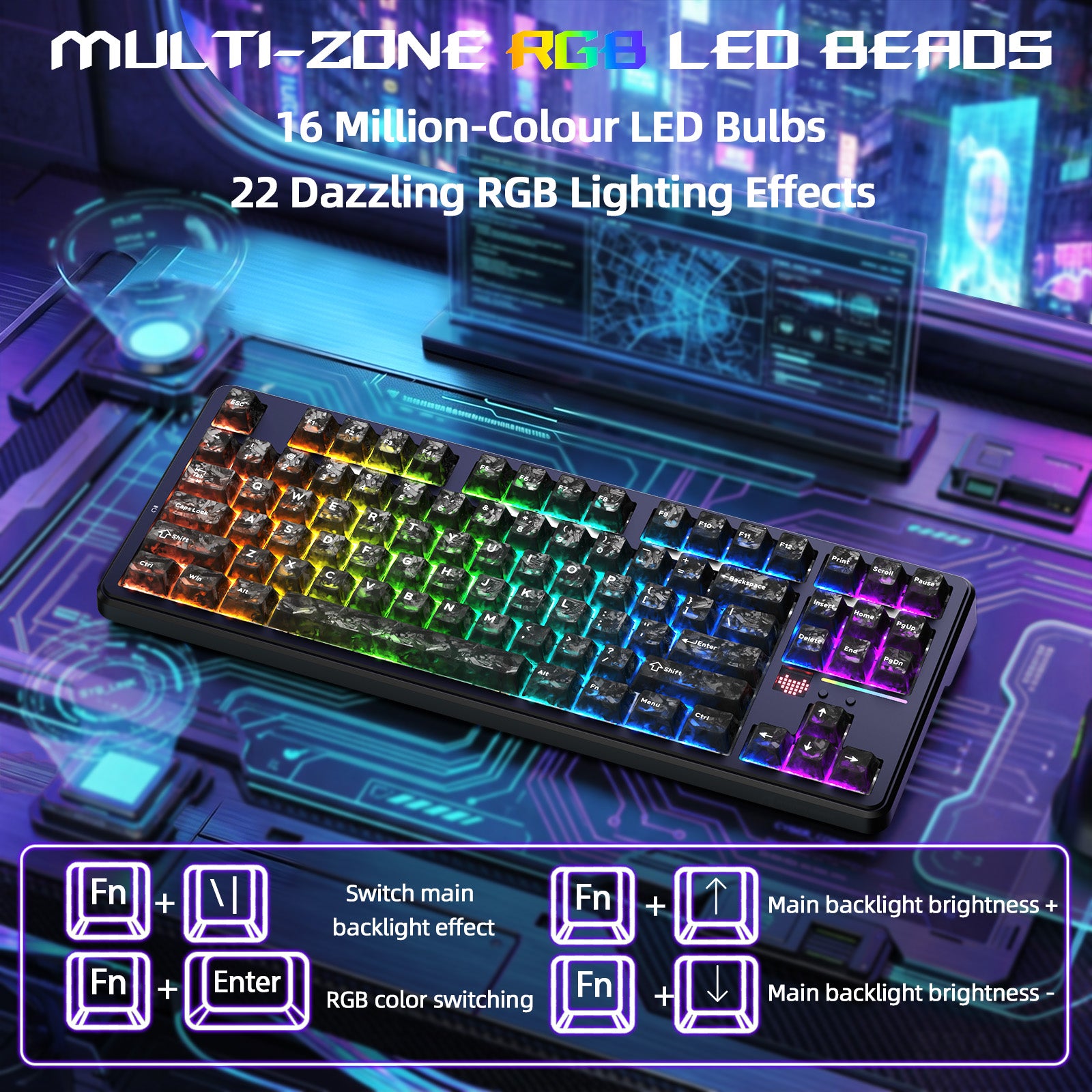 ATTACK SHARK X87 ULTRA Kabellose Gaming-Tastatur mit 8KHz-Empfänger und RGB-Spiralkabel